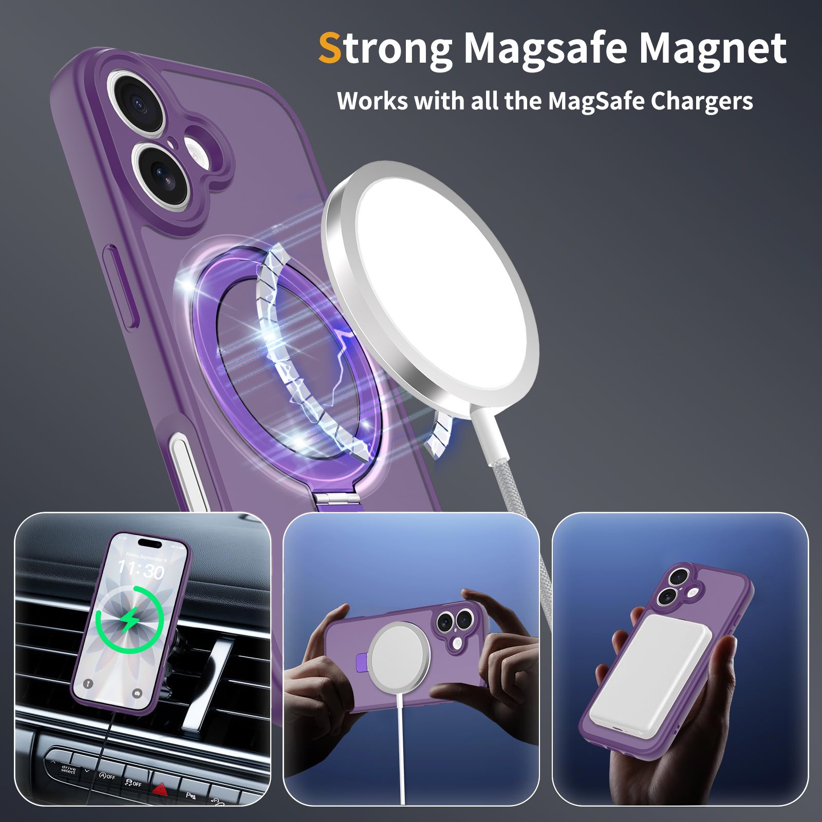 Loop Frost Skin Feeling Magsafe Case with Round Stand — 283