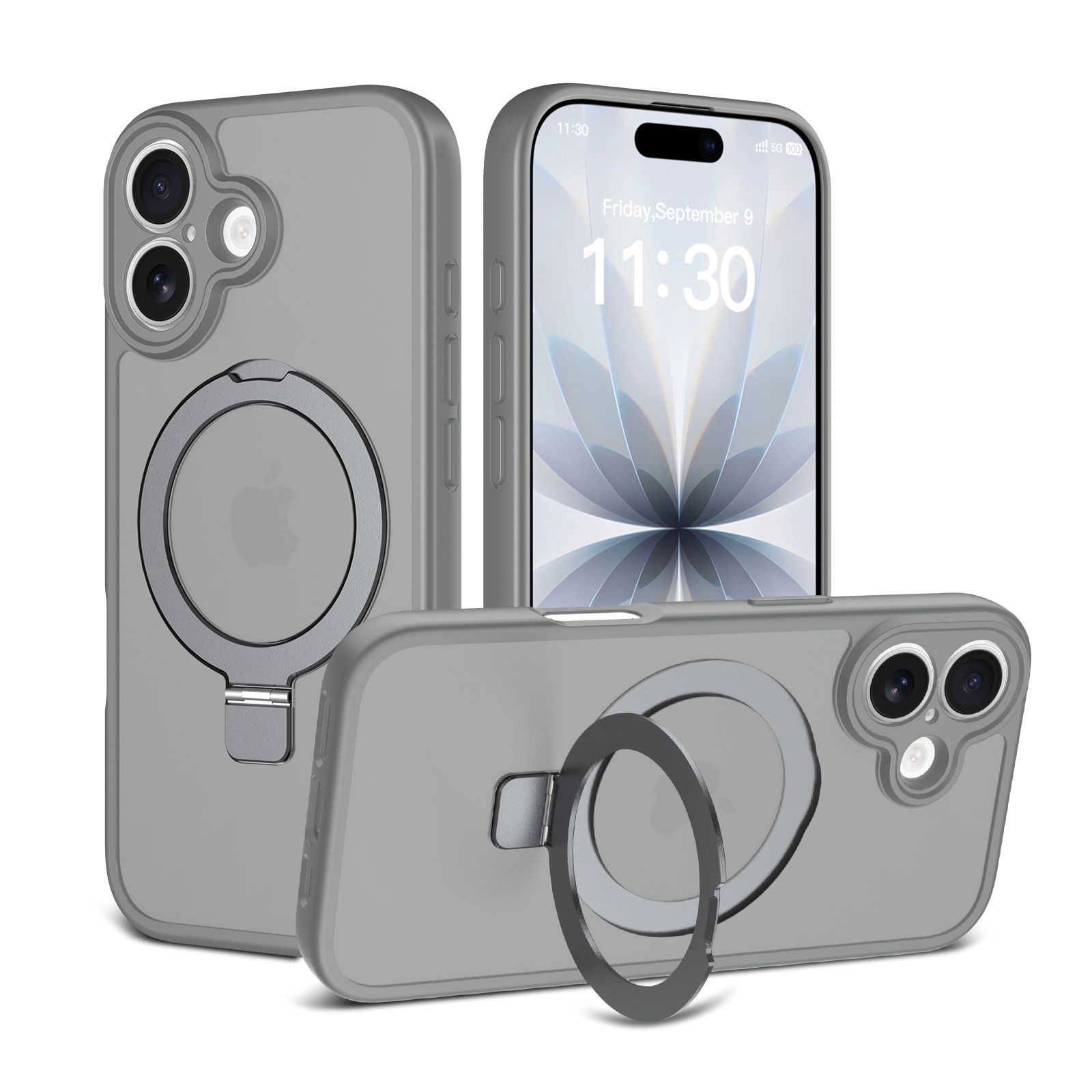 Loop Frost Skin Feeling Magsafe Case with Round Stand — 267