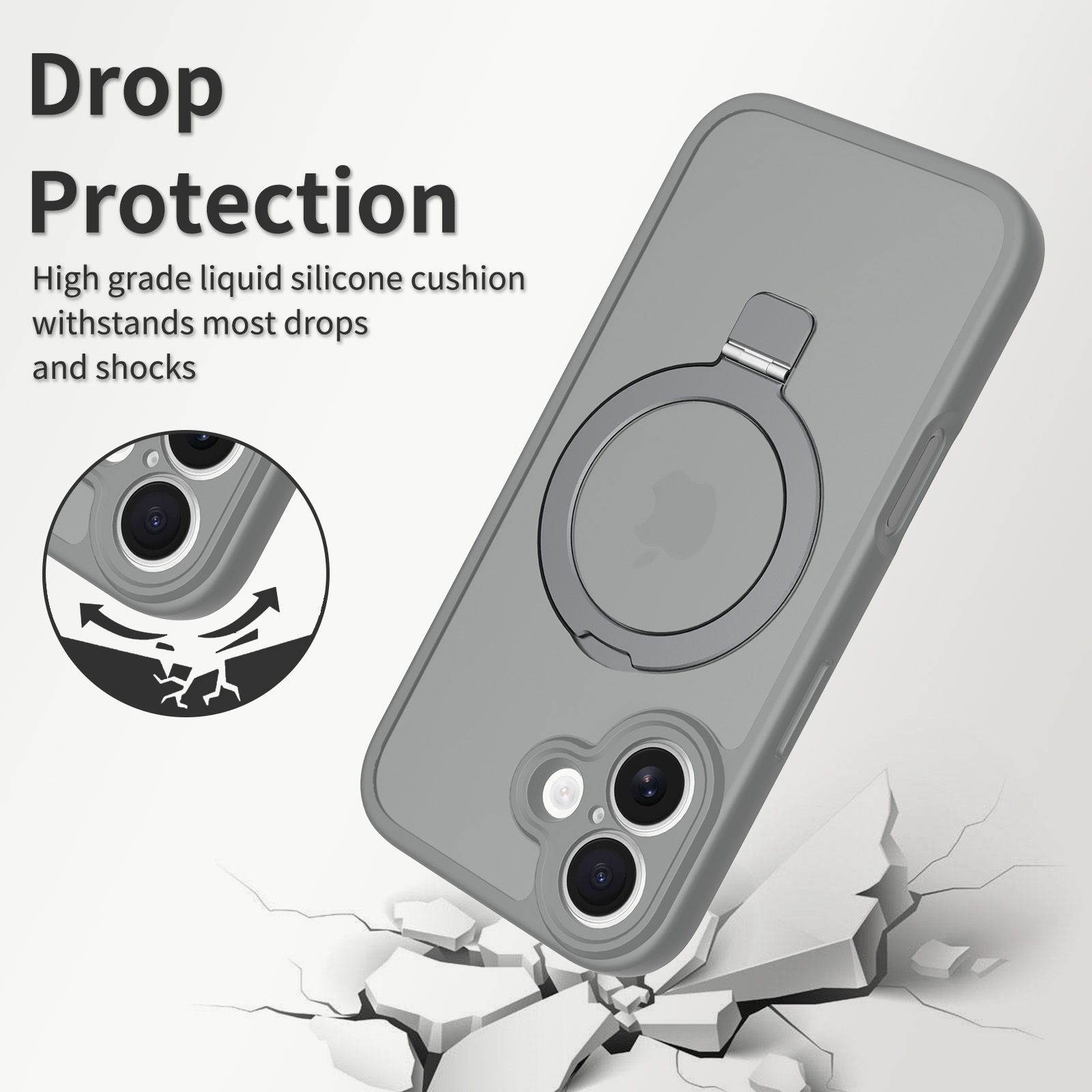 Loop Frost Skin Feeling Magsafe Case with Round Stand — 269