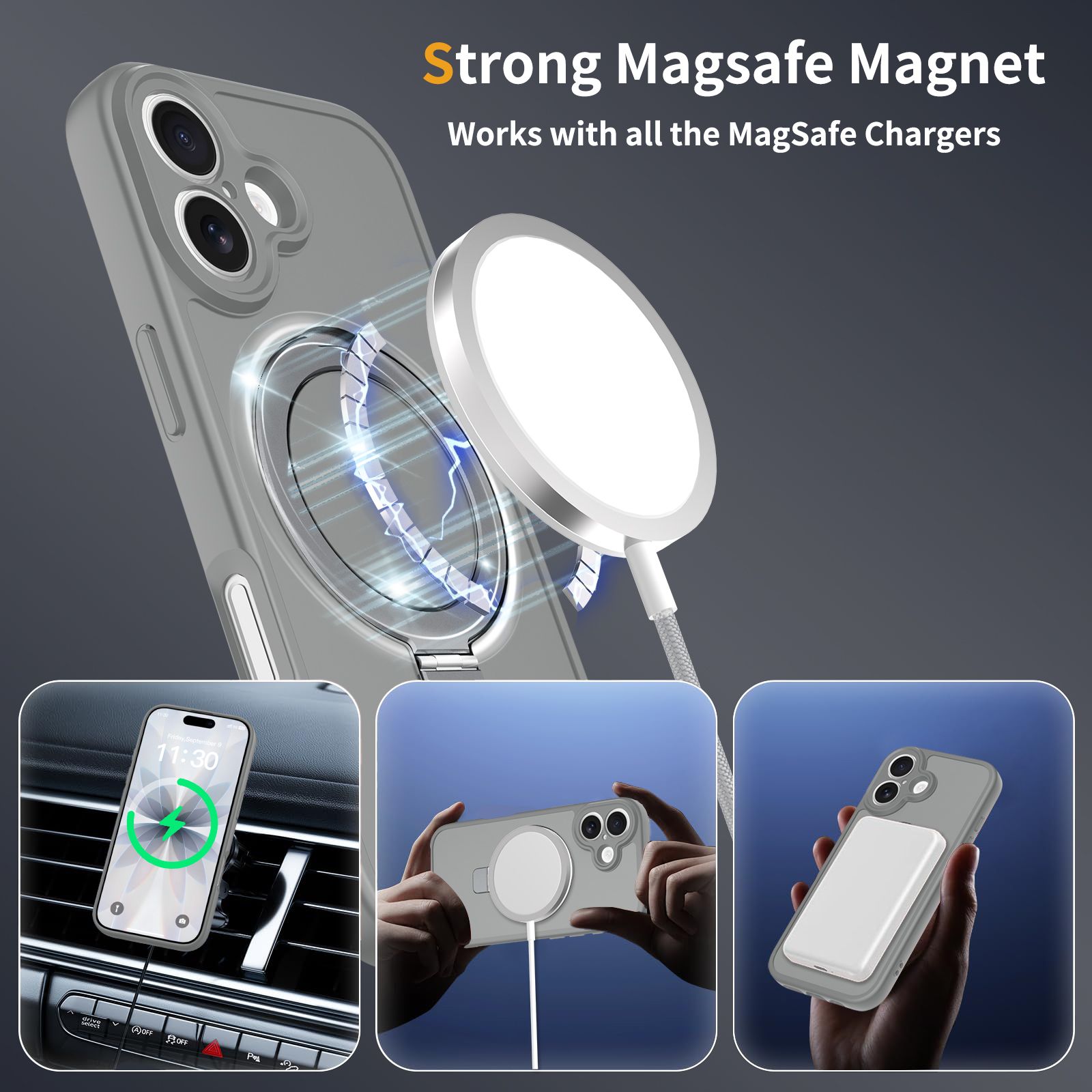 Loop Frost Skin Feeling Magsafe Case with Round Stand — 271
