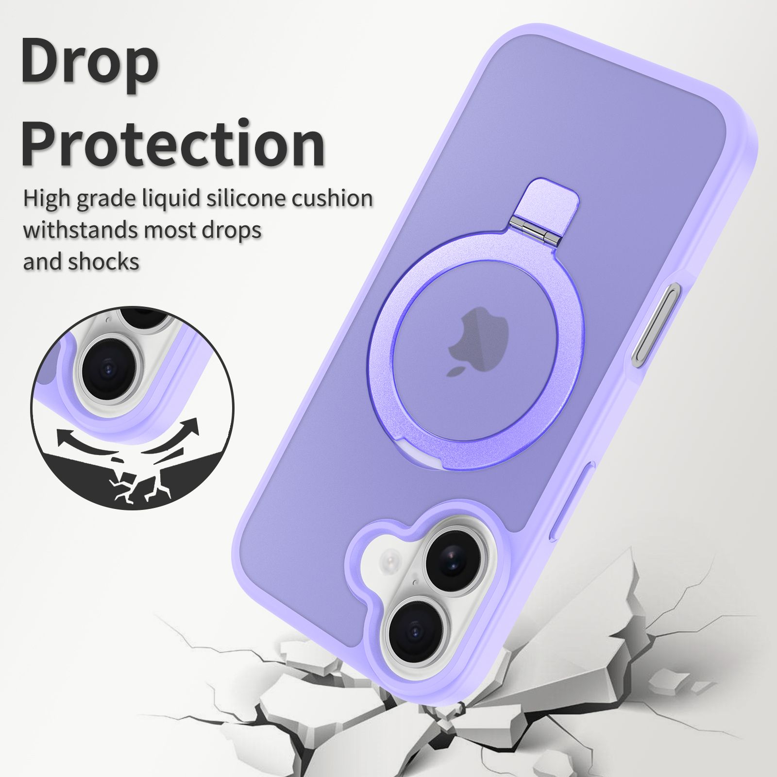 Loop Frost Skin Feeling Magsafe Case with Round Stand — 161