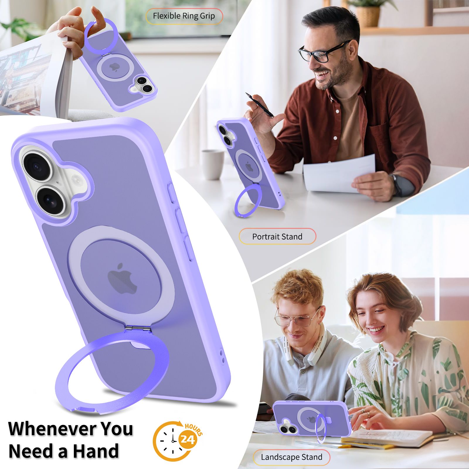 Loop Frost Skin Feeling Magsafe Case with Round Stand — 162