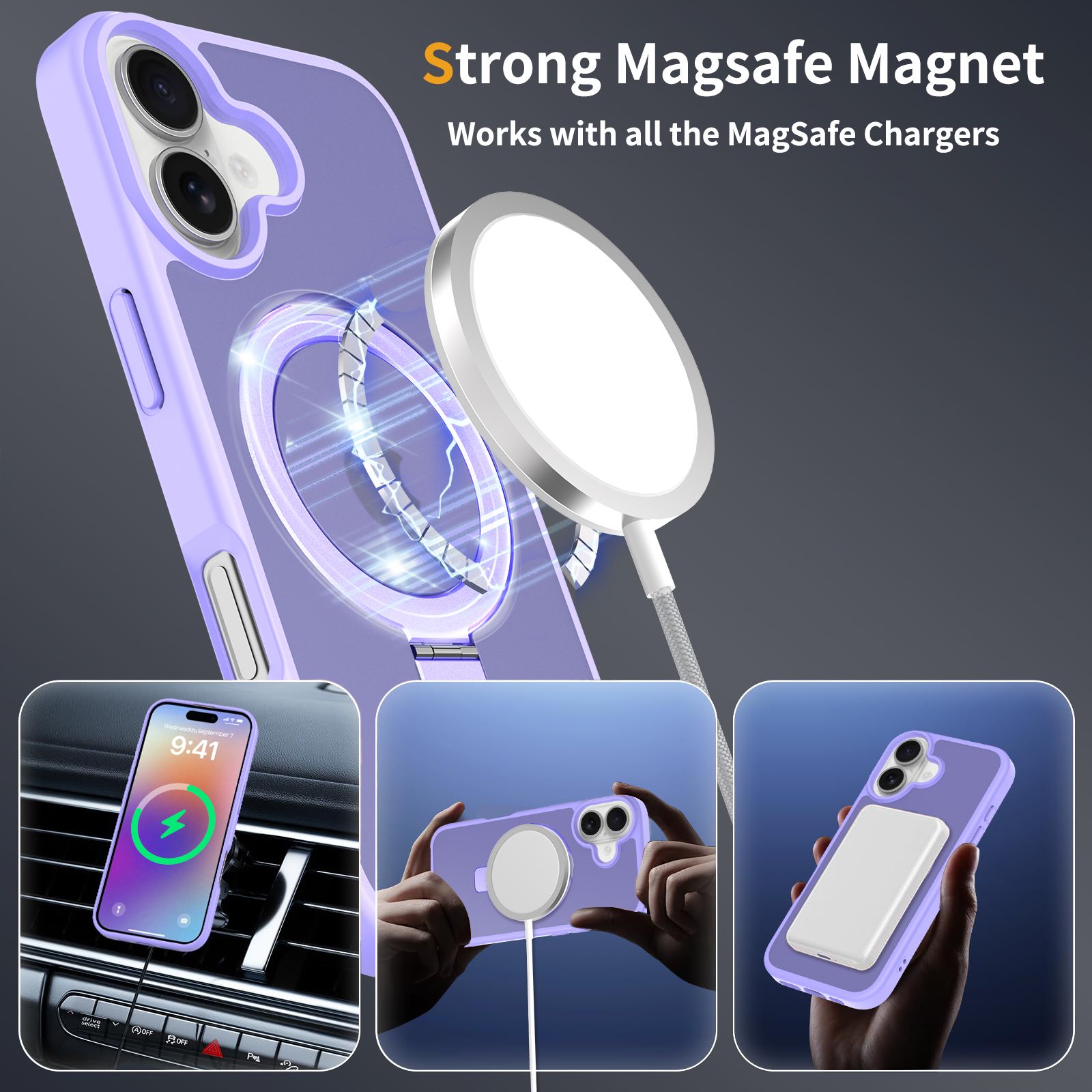Loop Frost Skin Feeling Magsafe Case with Round Stand — 163