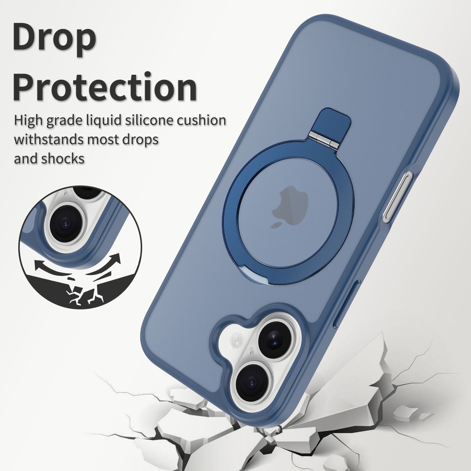 Loop Frost Skin Feeling Magsafe Case with Round Stand — 149