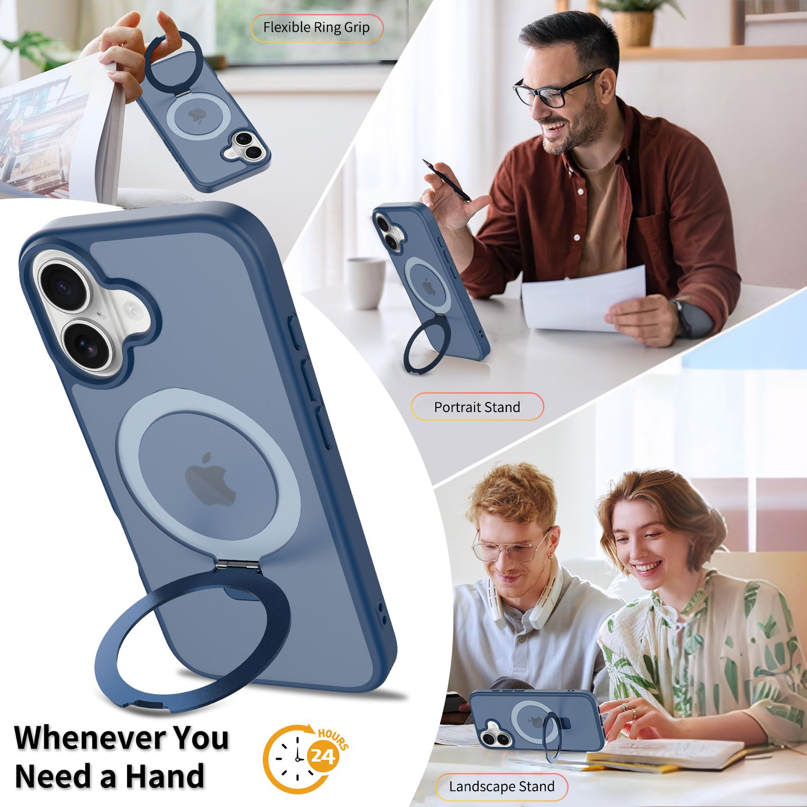 Loop Frost Skin Feeling Magsafe Case with Round Stand — 150