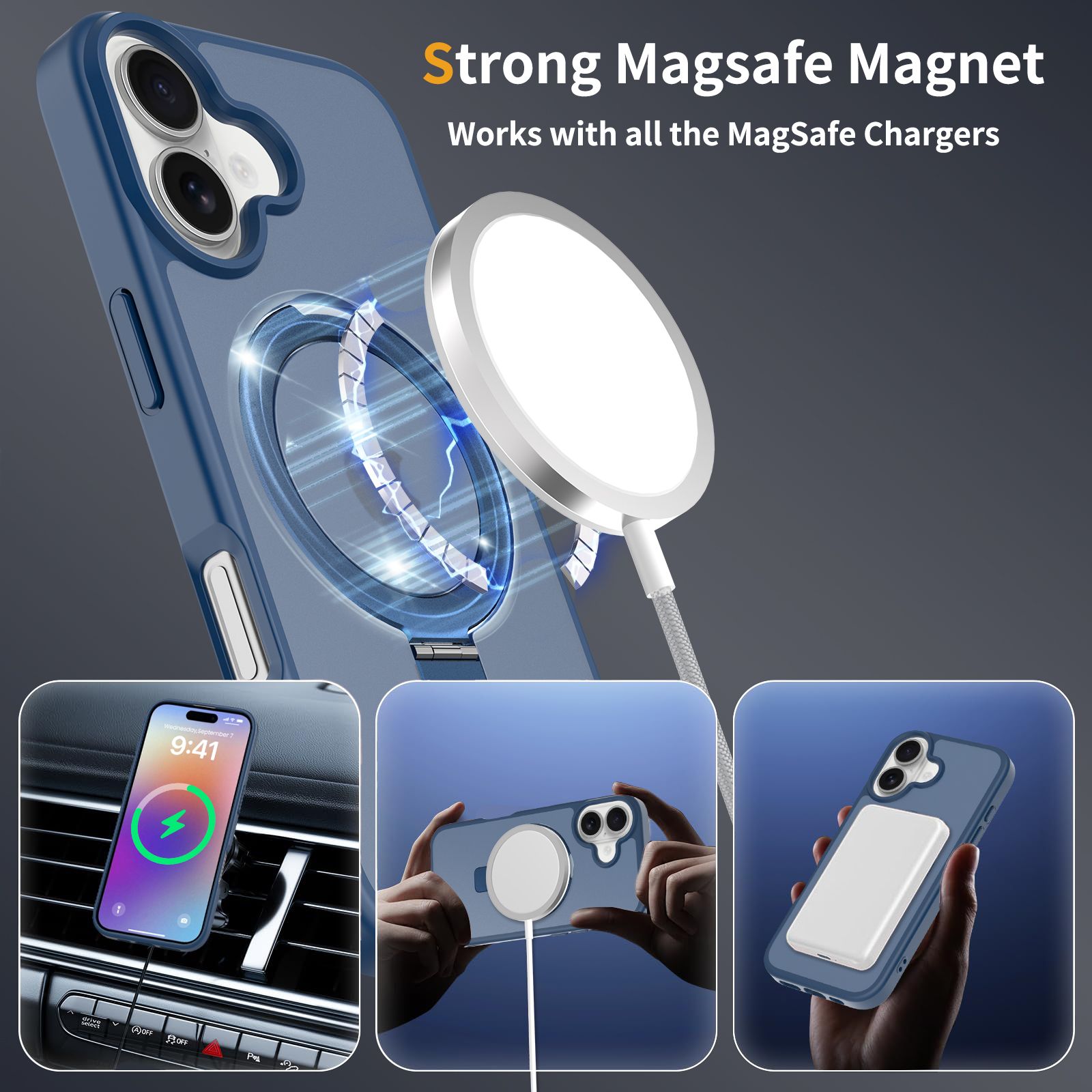 Loop Frost Skin Feeling Magsafe Case with Round Stand — 151
