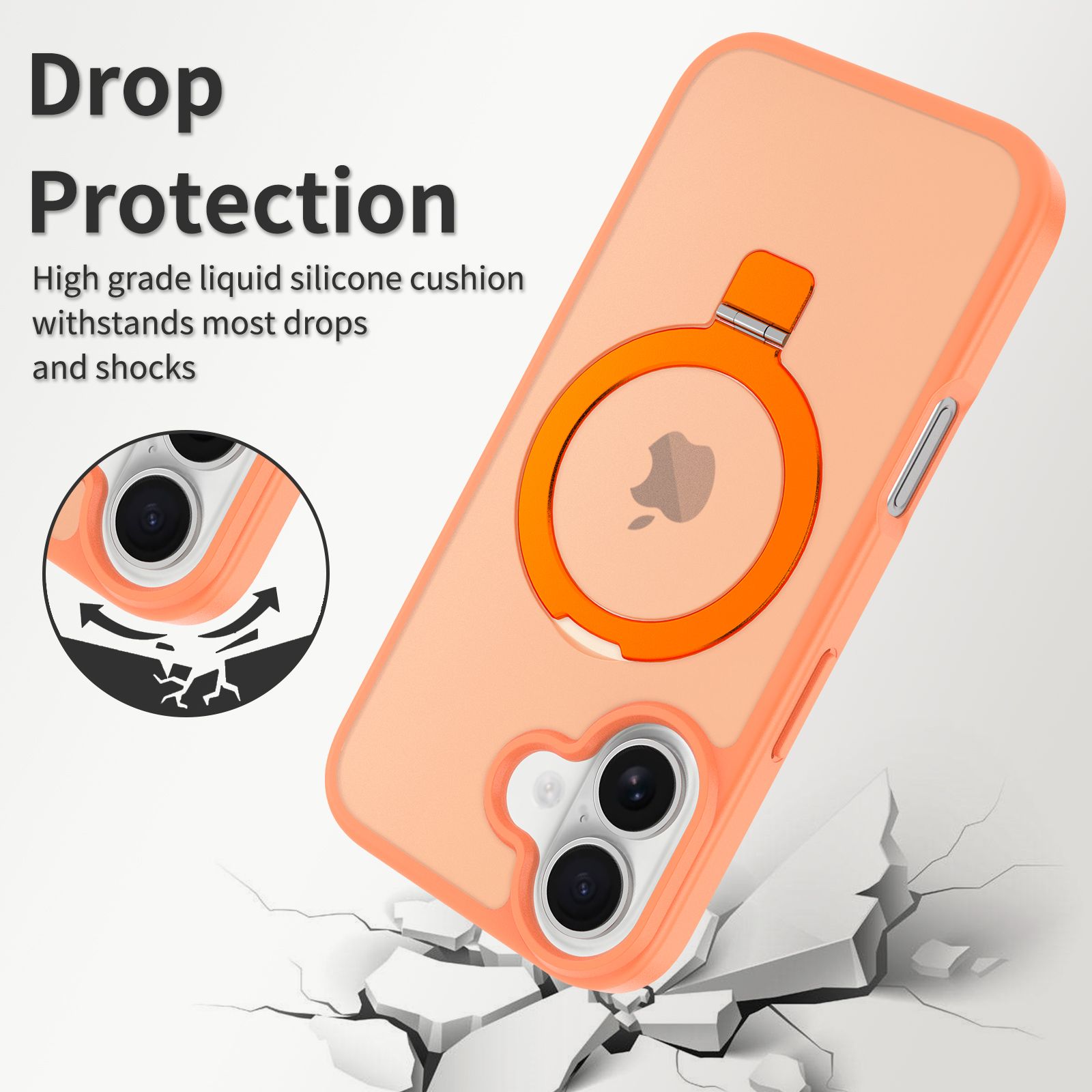 Loop Frost Skin Feeling Magsafe Case with Round Stand — 173