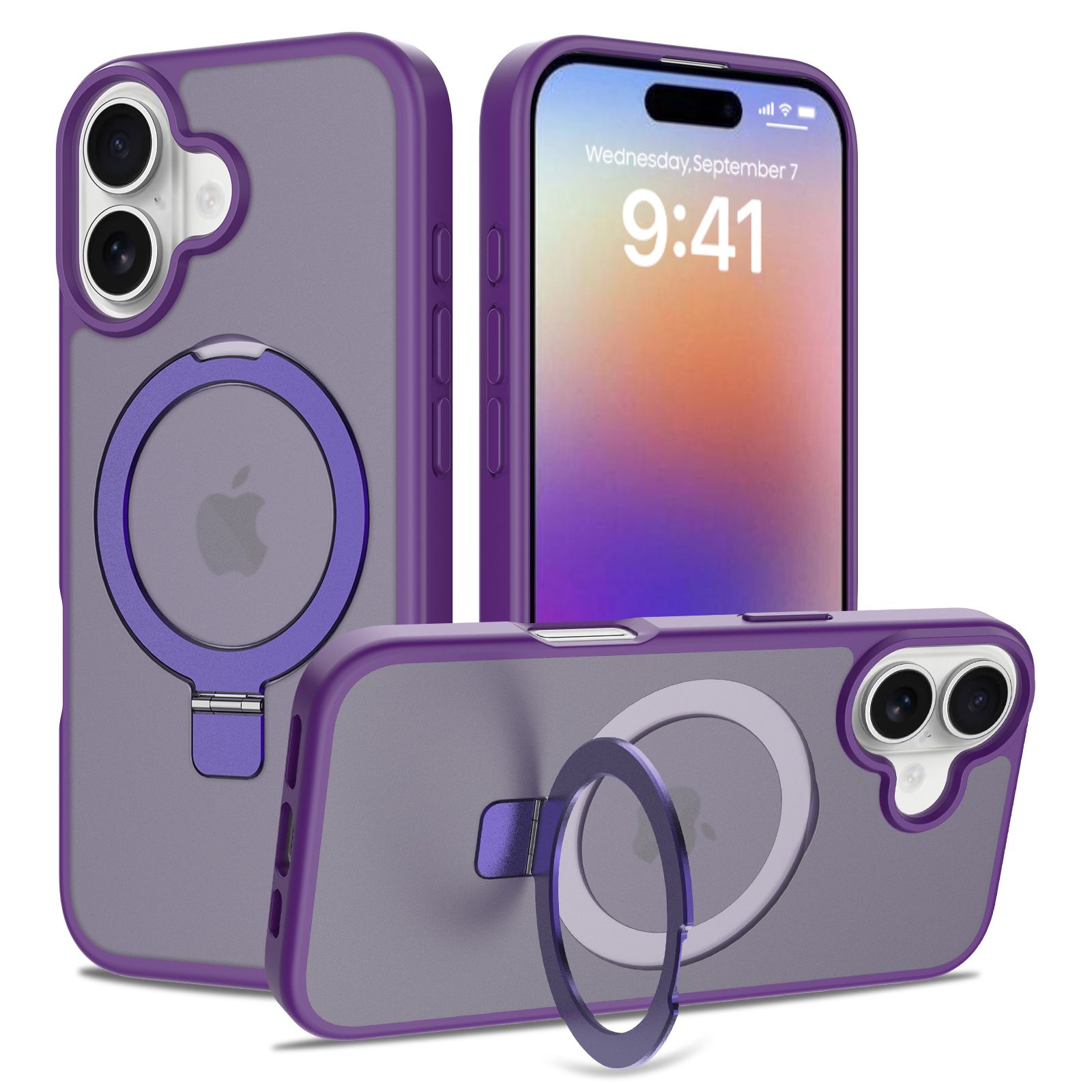 Loop Frost Skin Feeling Magsafe Case with Round Stand — 153