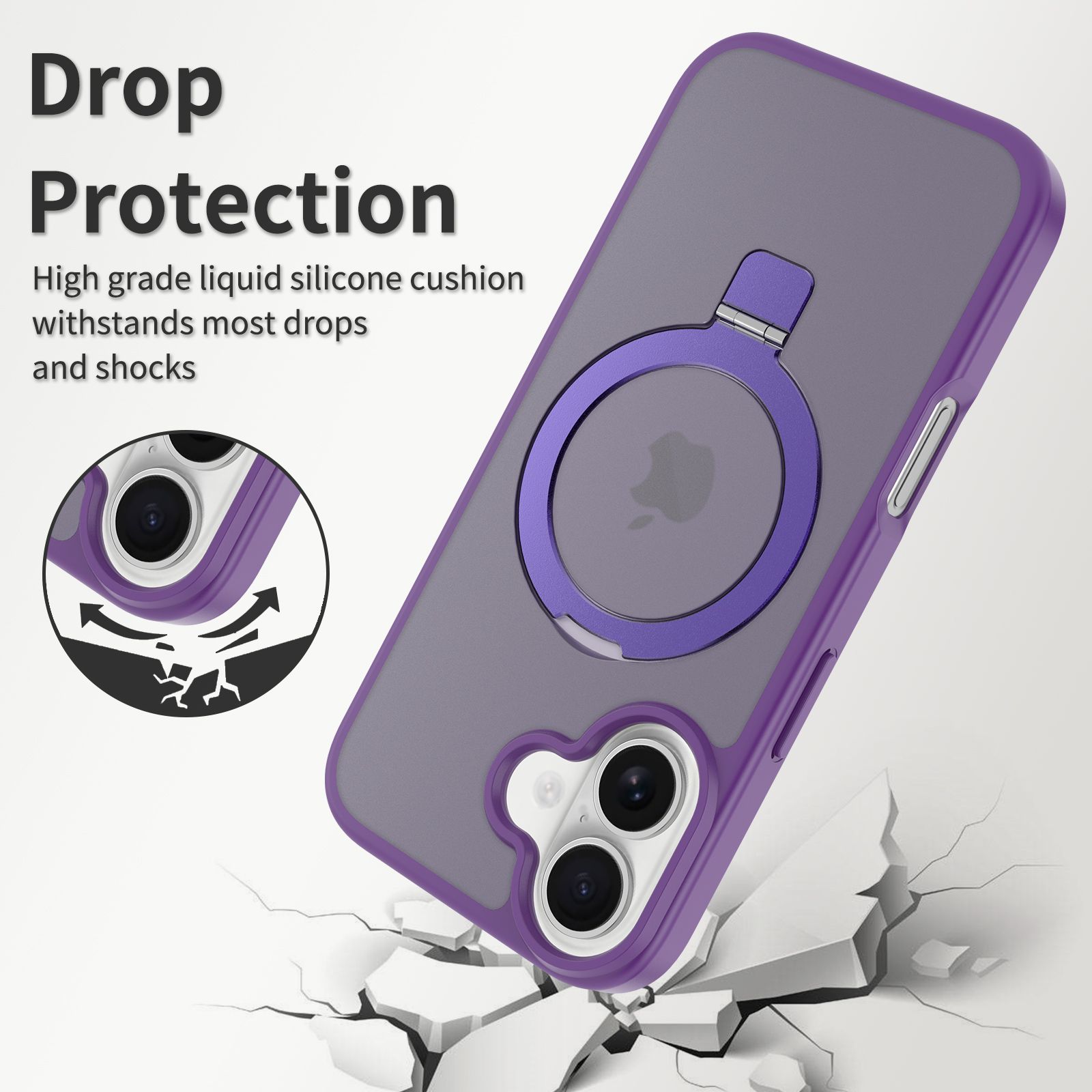 Loop Frost Skin Feeling Magsafe Case with Round Stand — 155