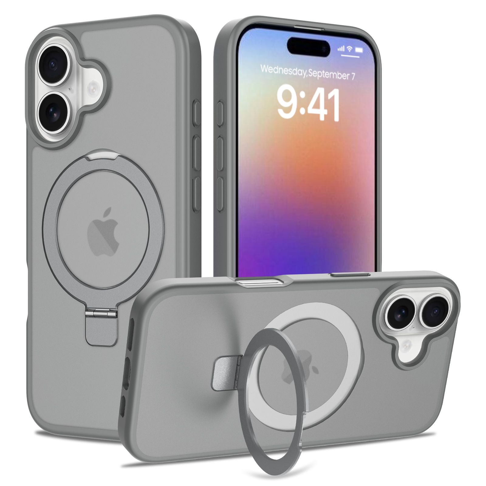 Loop Frost Skin Feeling Magsafe Case with Round Stand — 141