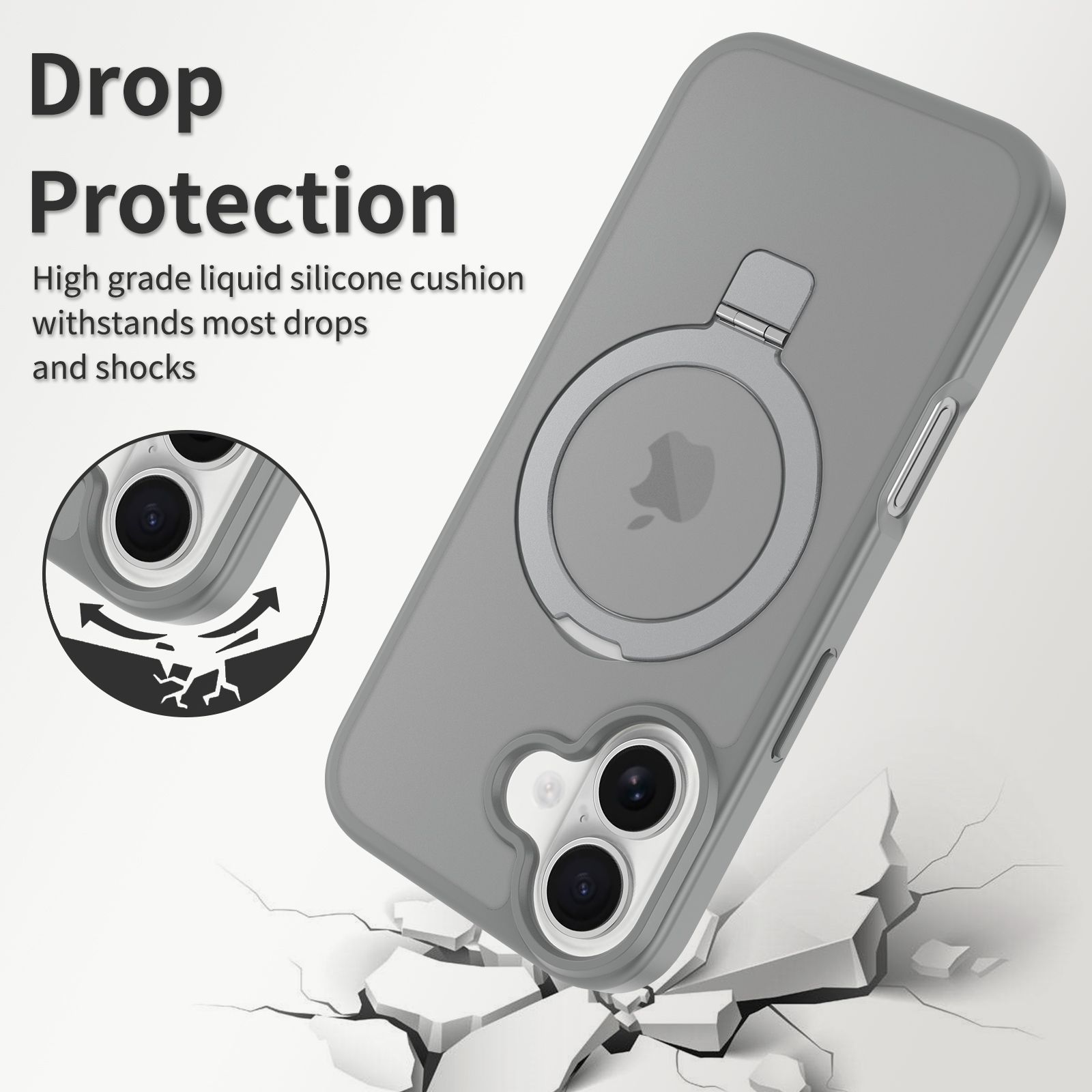 Loop Frost Skin Feeling Magsafe Case with Round Stand — 143