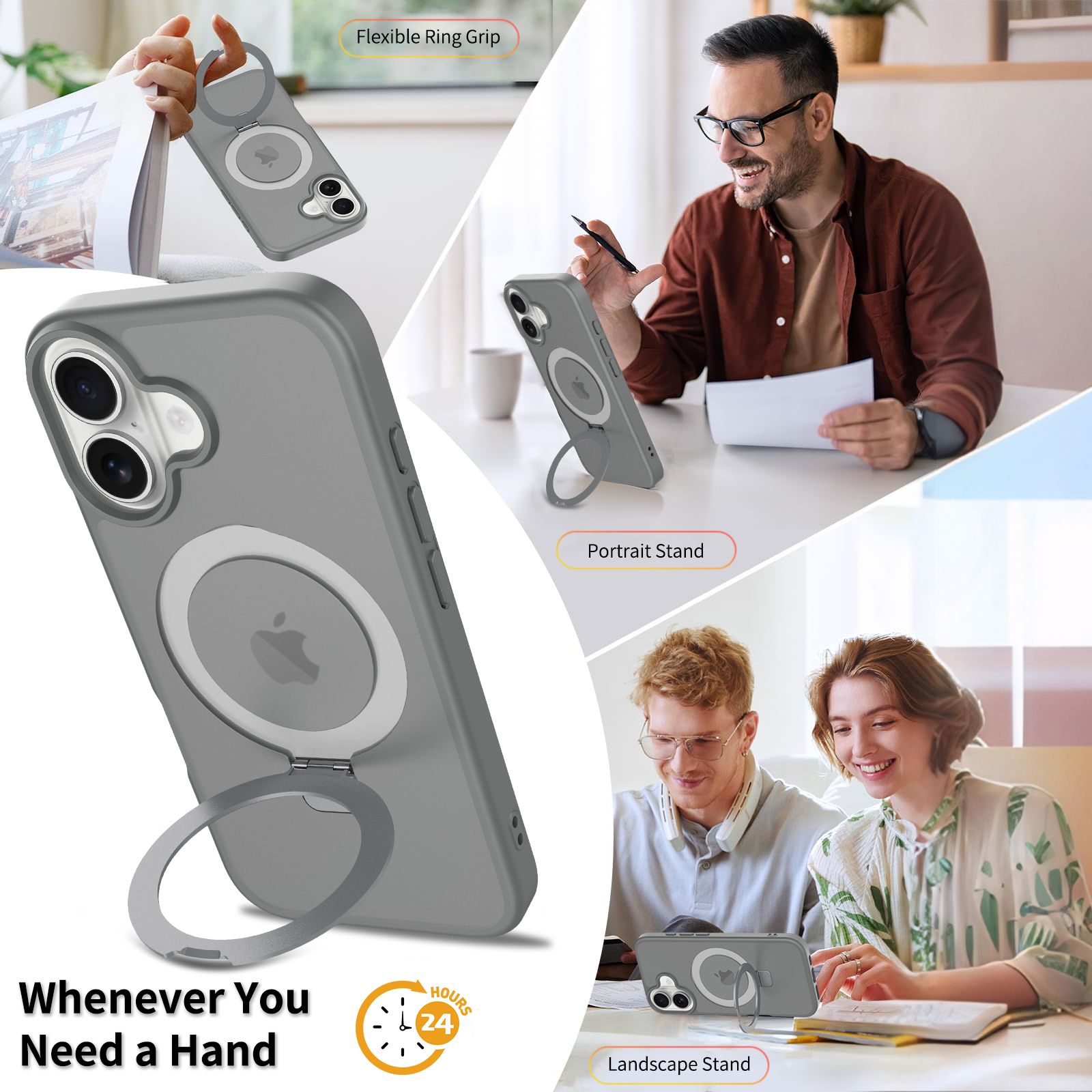 Loop Frost Skin Feeling Magsafe Case with Round Stand — 144