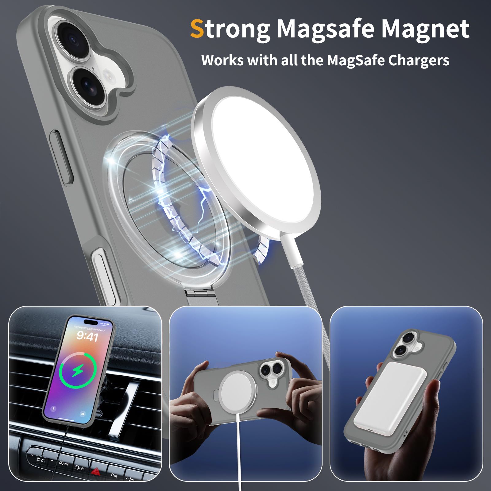 Loop Frost Skin Feeling Magsafe Case with Round Stand — 145