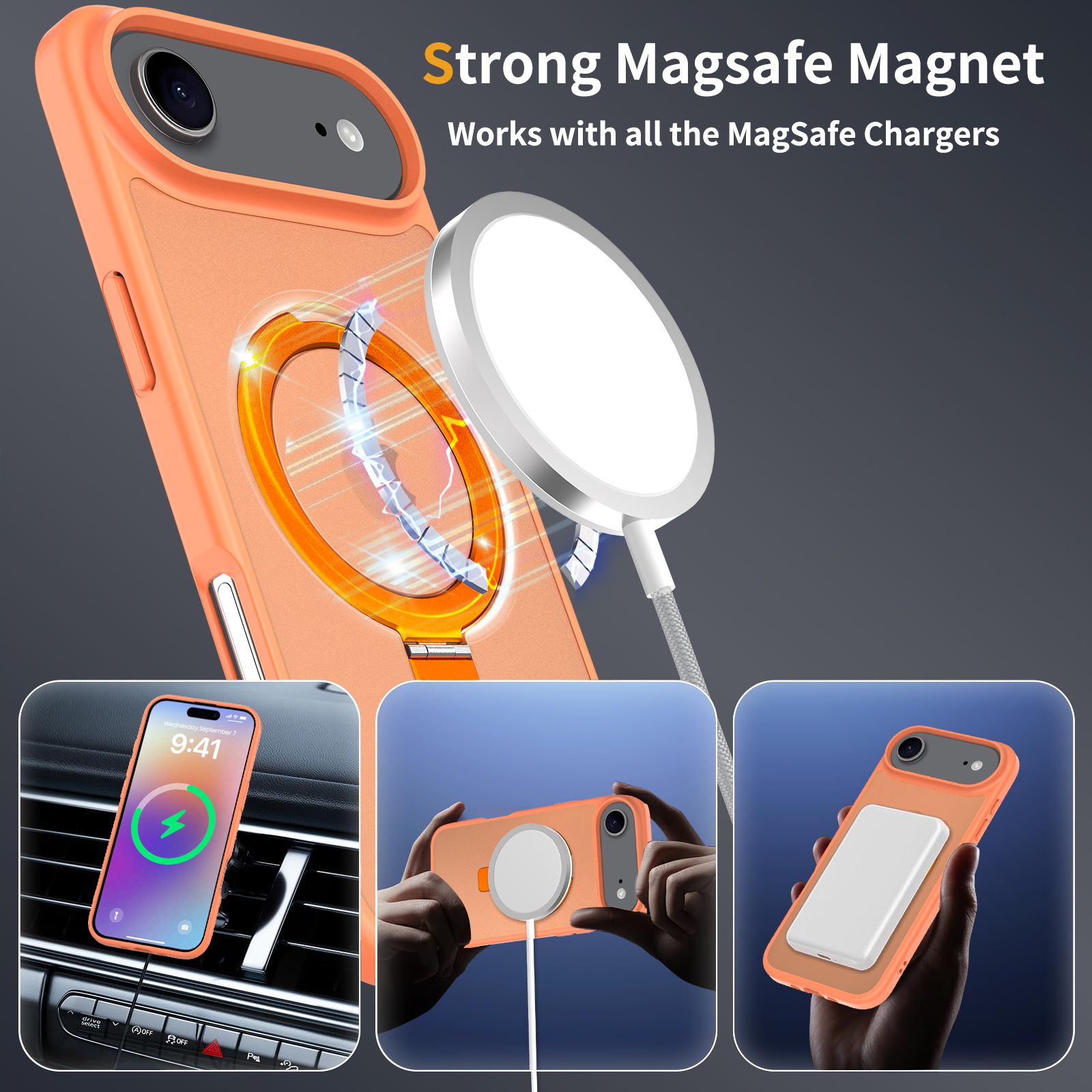 Loop Frost Skin Feeling Magsafe Case with Round Stand — 131
