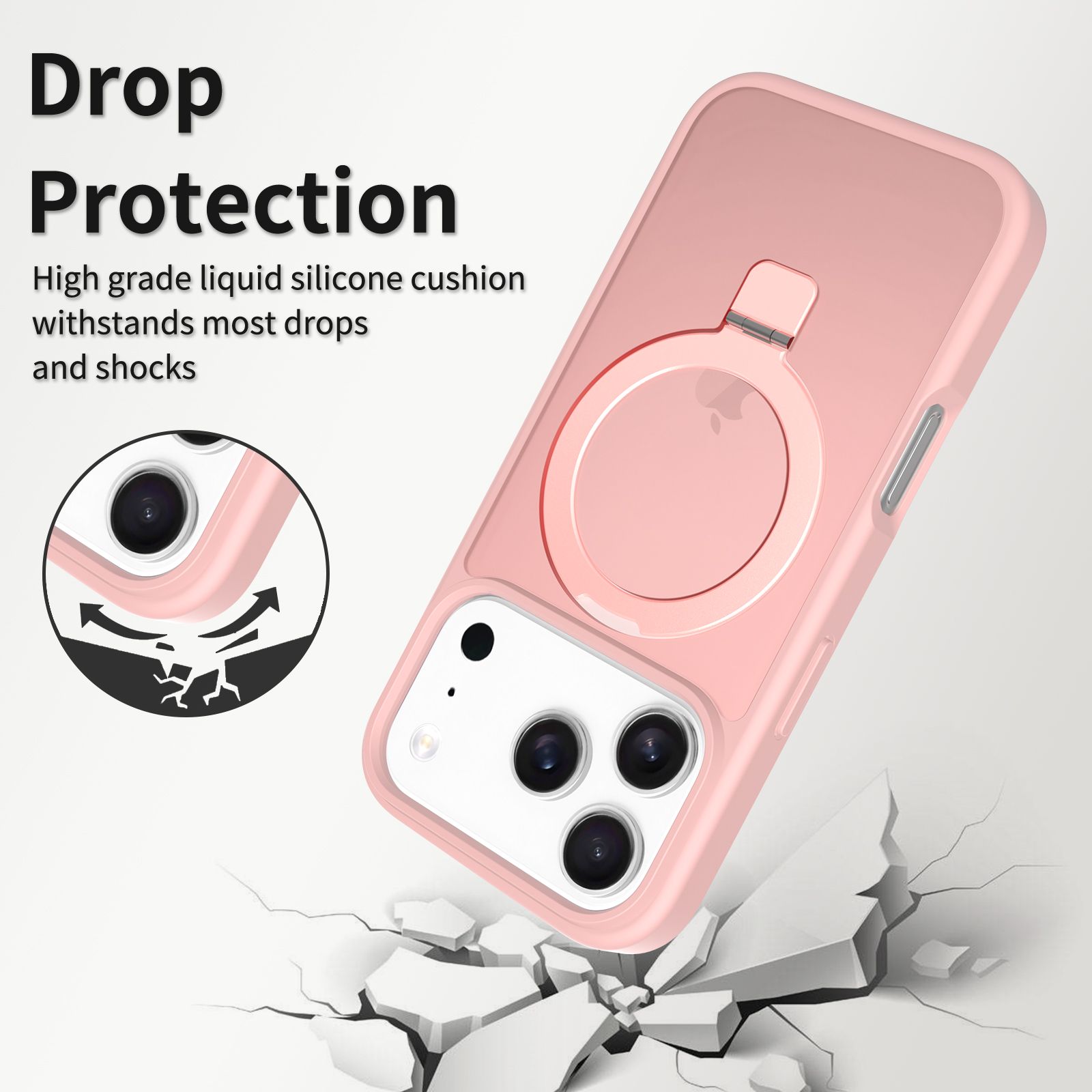 Loop Frost Skin Feeling Magsafe Case with Round Stand — 211