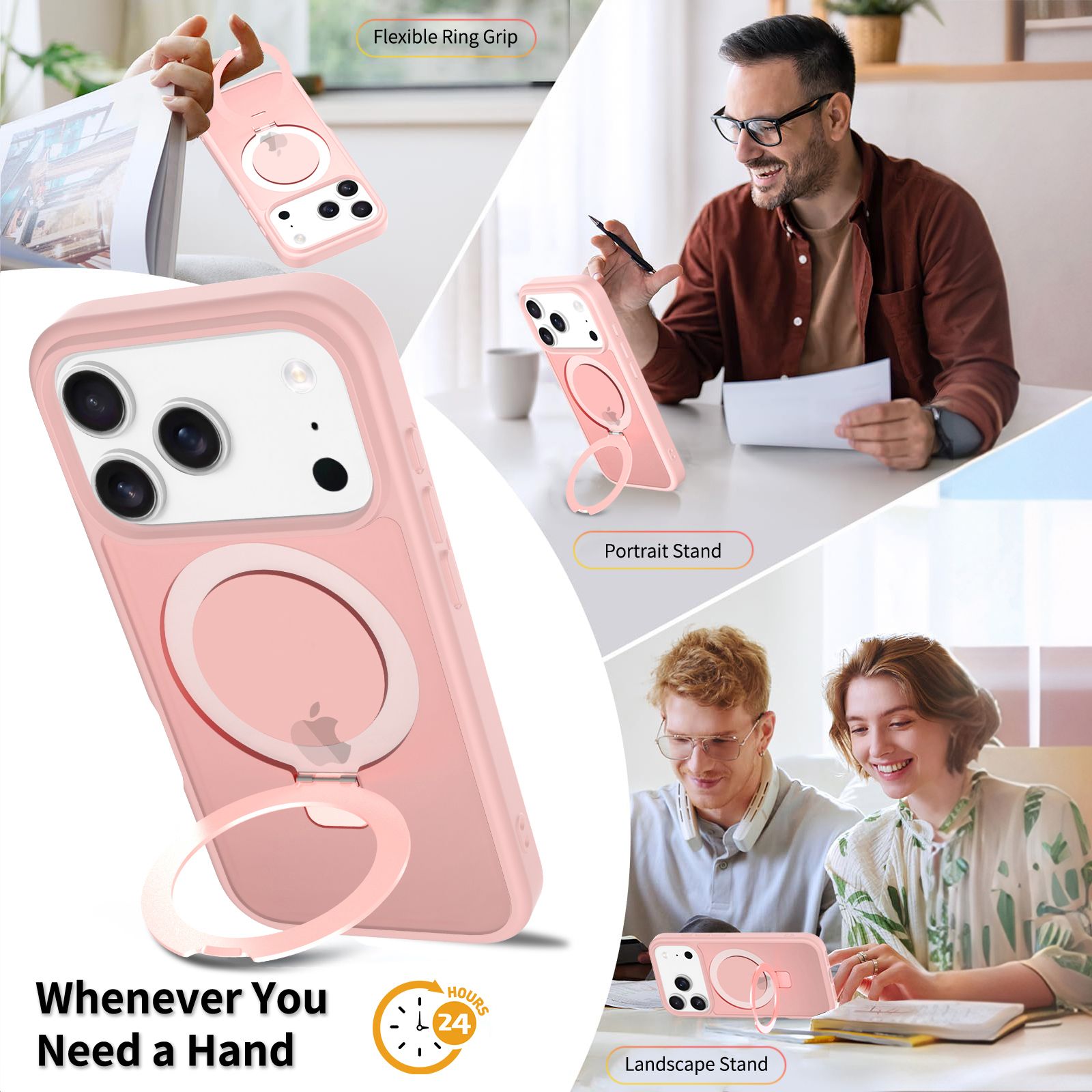 Loop Frost Skin Feeling Magsafe Case with Round Stand — 212