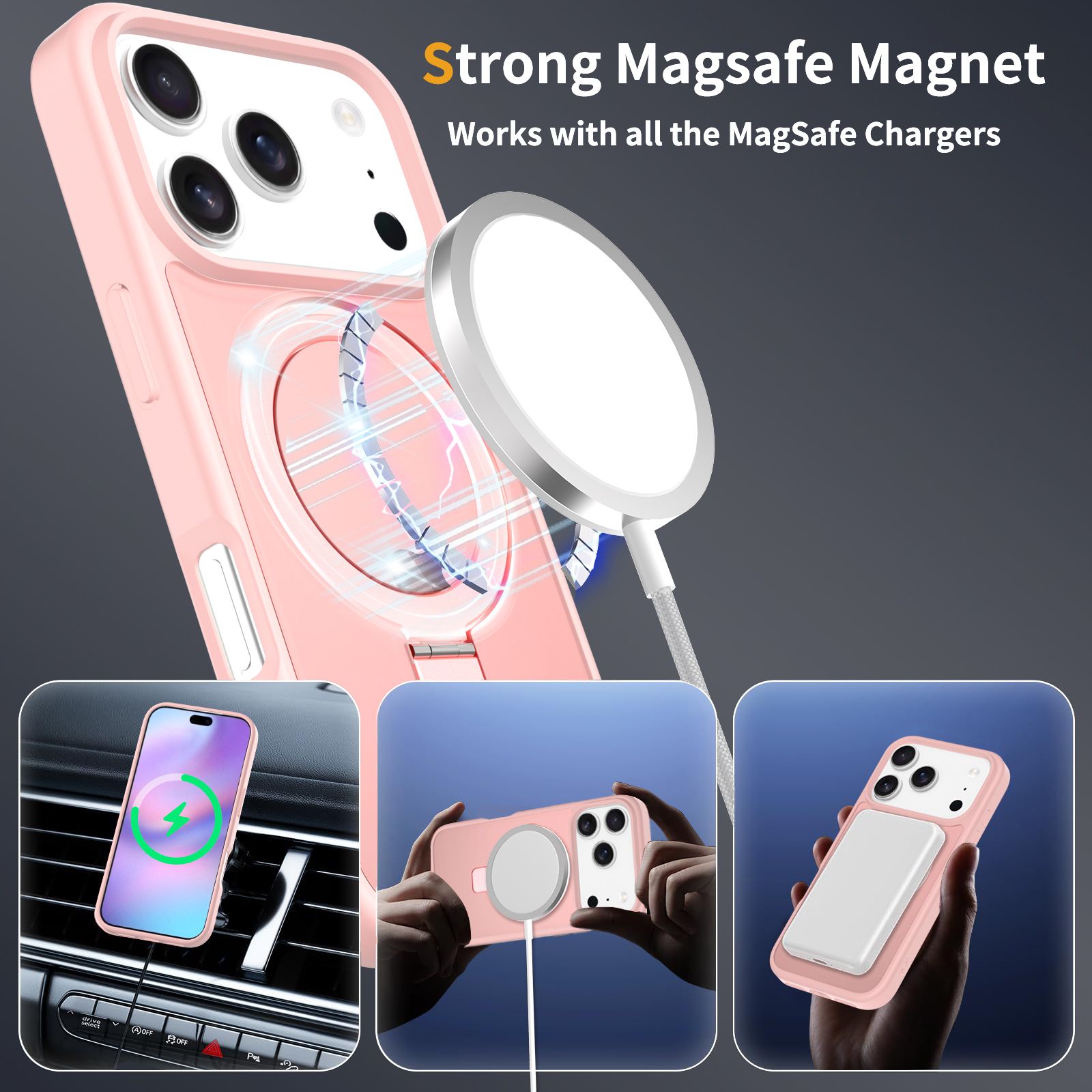 Loop Frost Skin Feeling Magsafe Case with Round Stand — 213