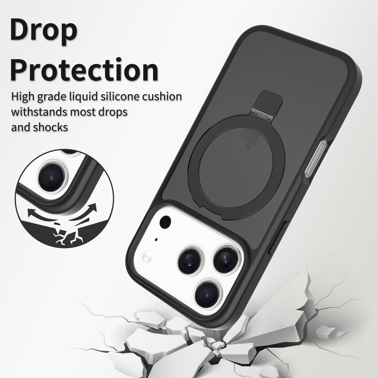Loop Frost Skin Feeling Magsafe Case with Round Stand — 179