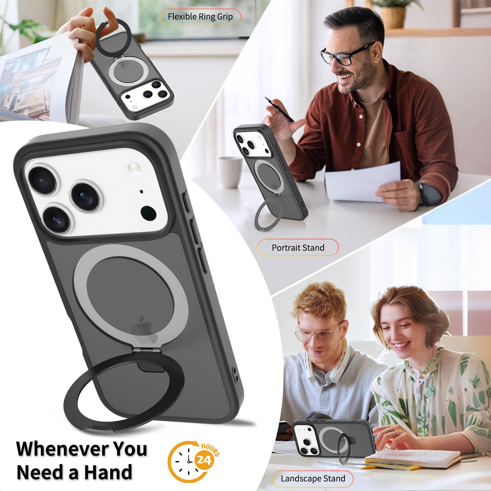 Loop Frost Skin Feeling Magsafe Case with Round Stand — 180