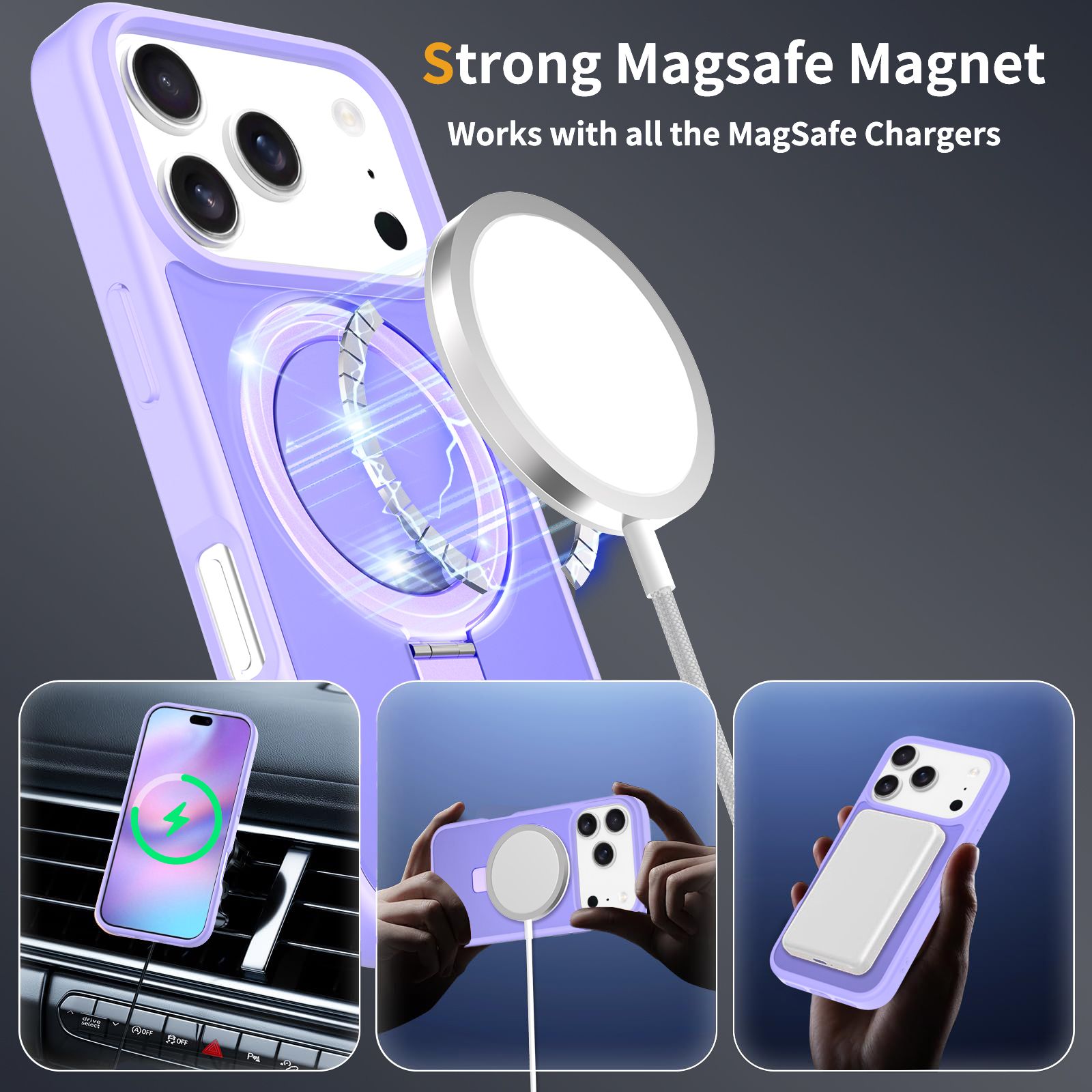 Loop Frost Skin Feeling Magsafe Case with Round Stand — 207