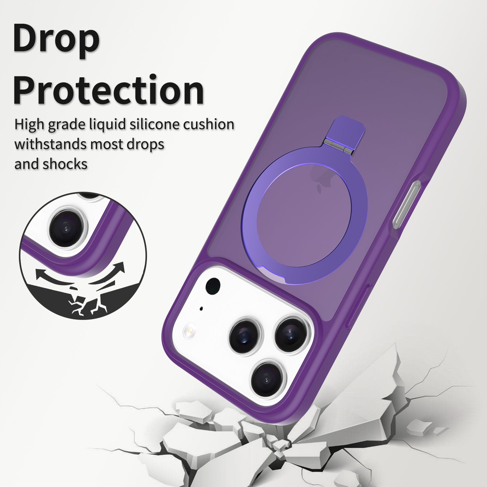 Loop Frost Skin Feeling Magsafe Case with Round Stand — 193