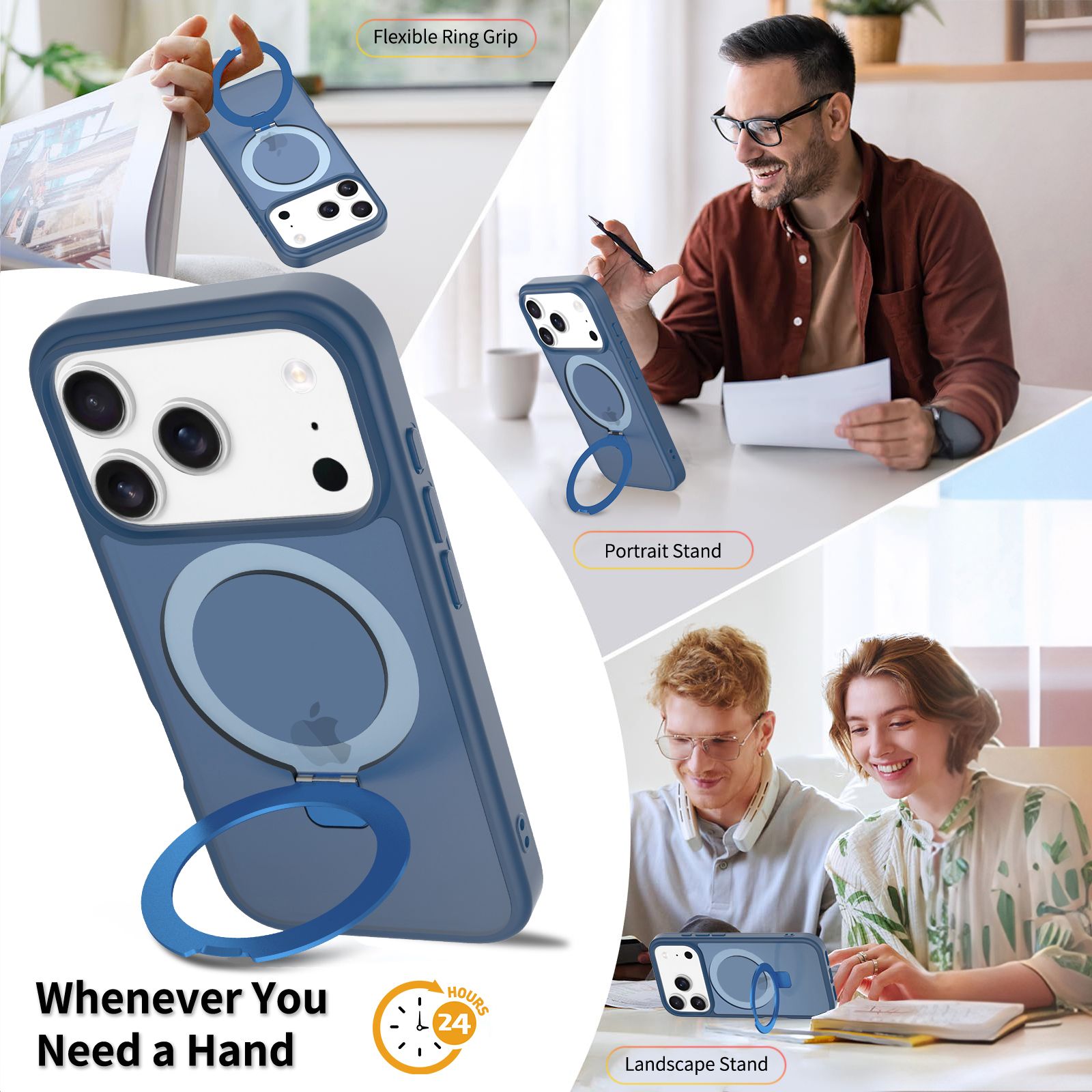 Loop Frost Skin Feeling Magsafe Case with Round Stand — 194