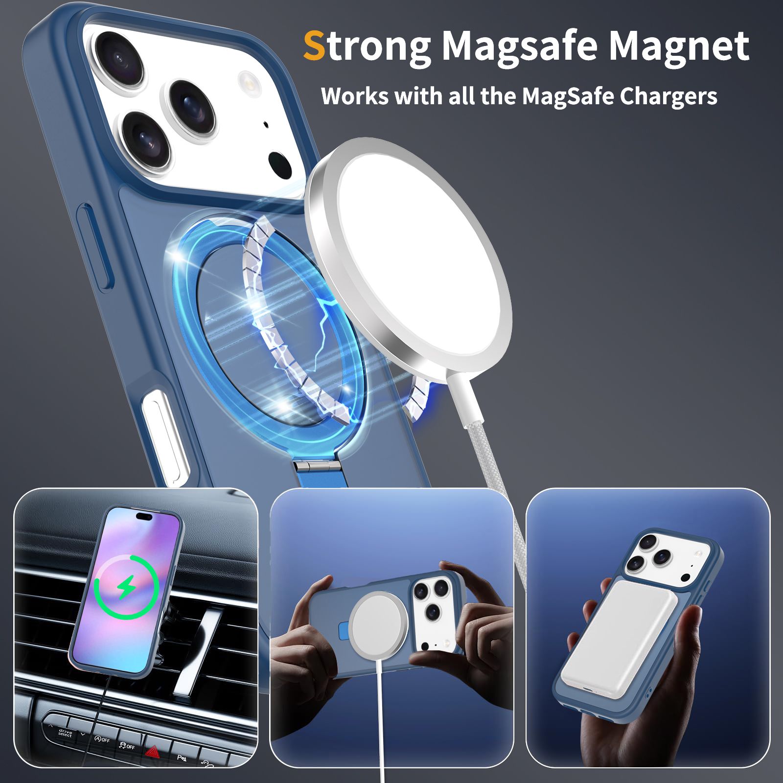 Loop Frost Skin Feeling Magsafe Case with Round Stand — 195