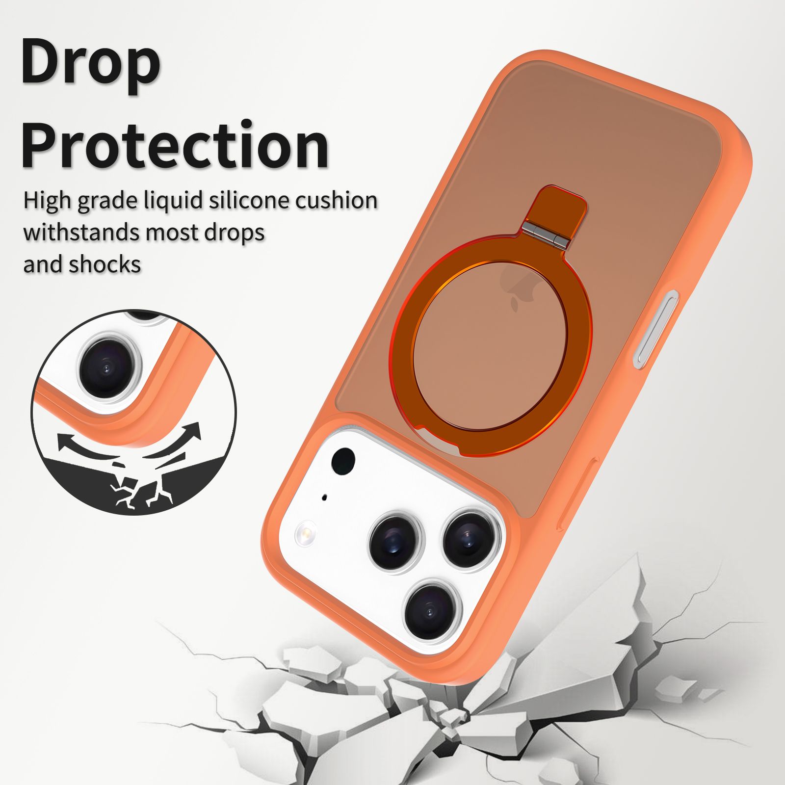 Loop Frost Skin Feeling Magsafe Case with Round Stand — 217