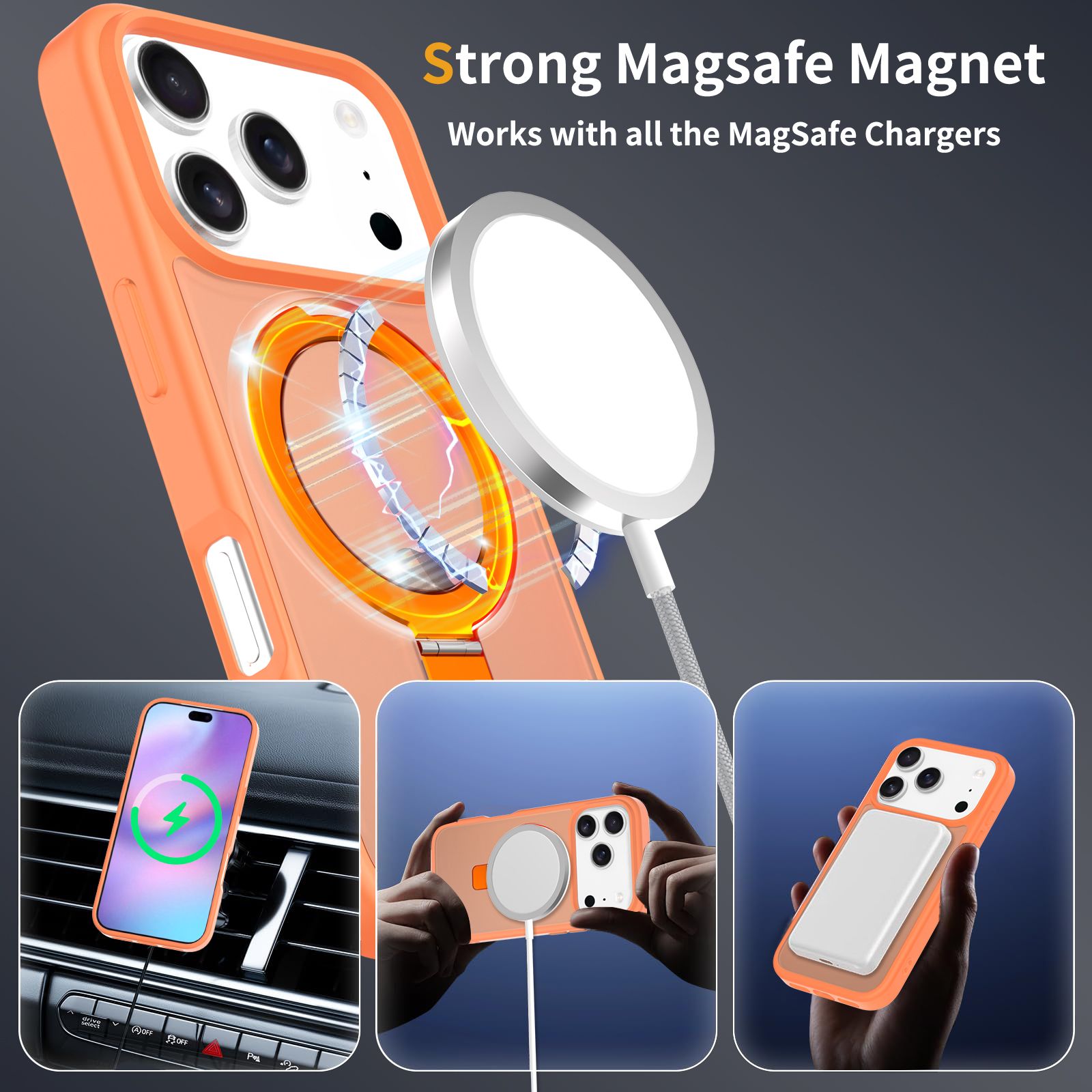 Loop Frost Skin Feeling Magsafe Case with Round Stand — 219