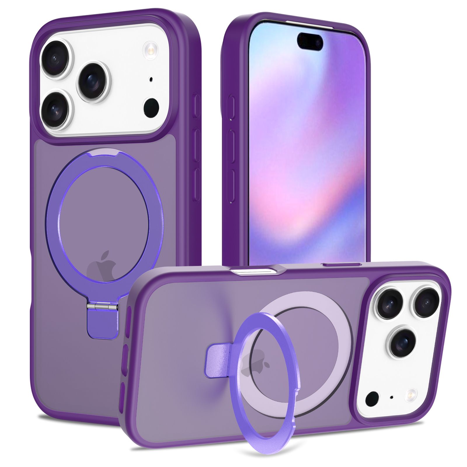 Loop Frost Skin Feeling Magsafe Case with Round Stand — 197