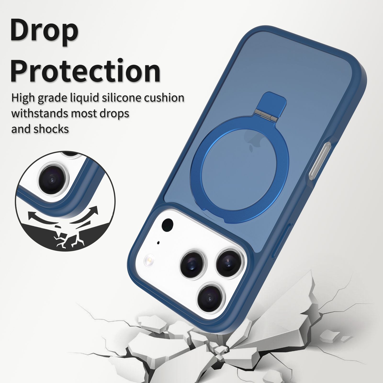 Loop Frost Skin Feeling Magsafe Case with Round Stand — 199