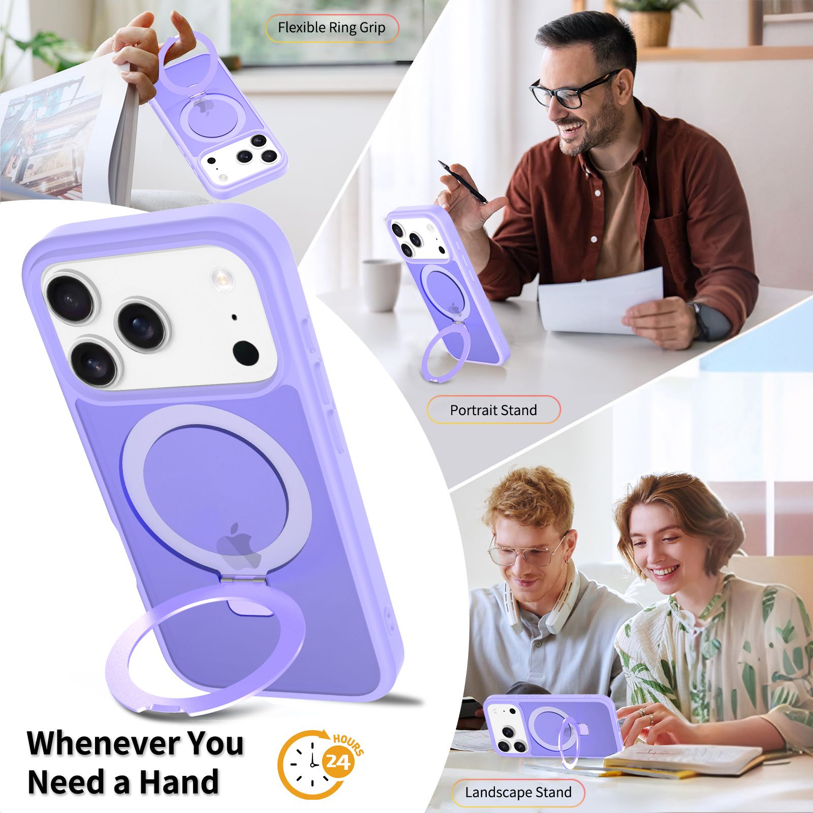 Loop Frost Skin Feeling Magsafe Case with Round Stand — 200
