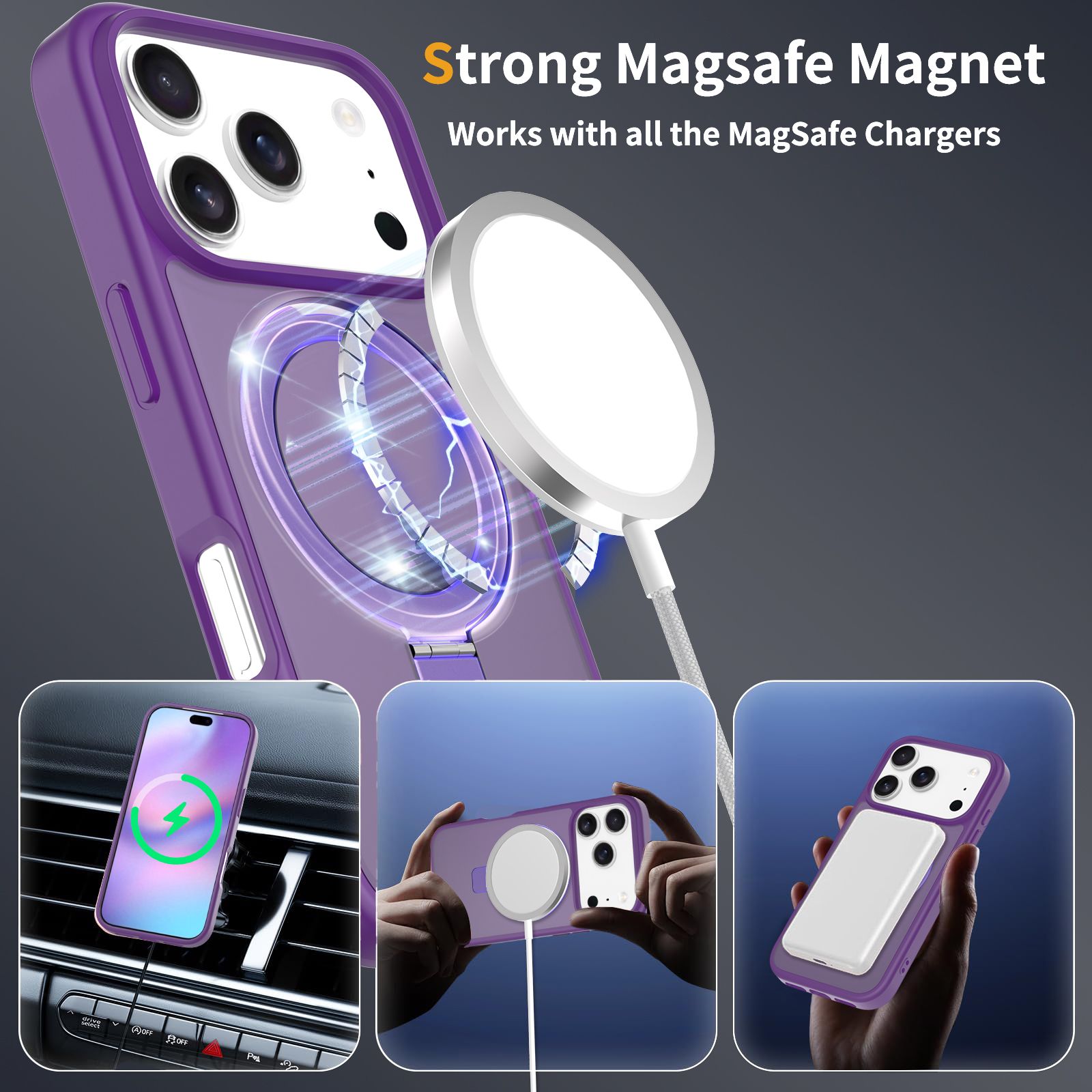 Loop Frost Skin Feeling Magsafe Case with Round Stand — 201