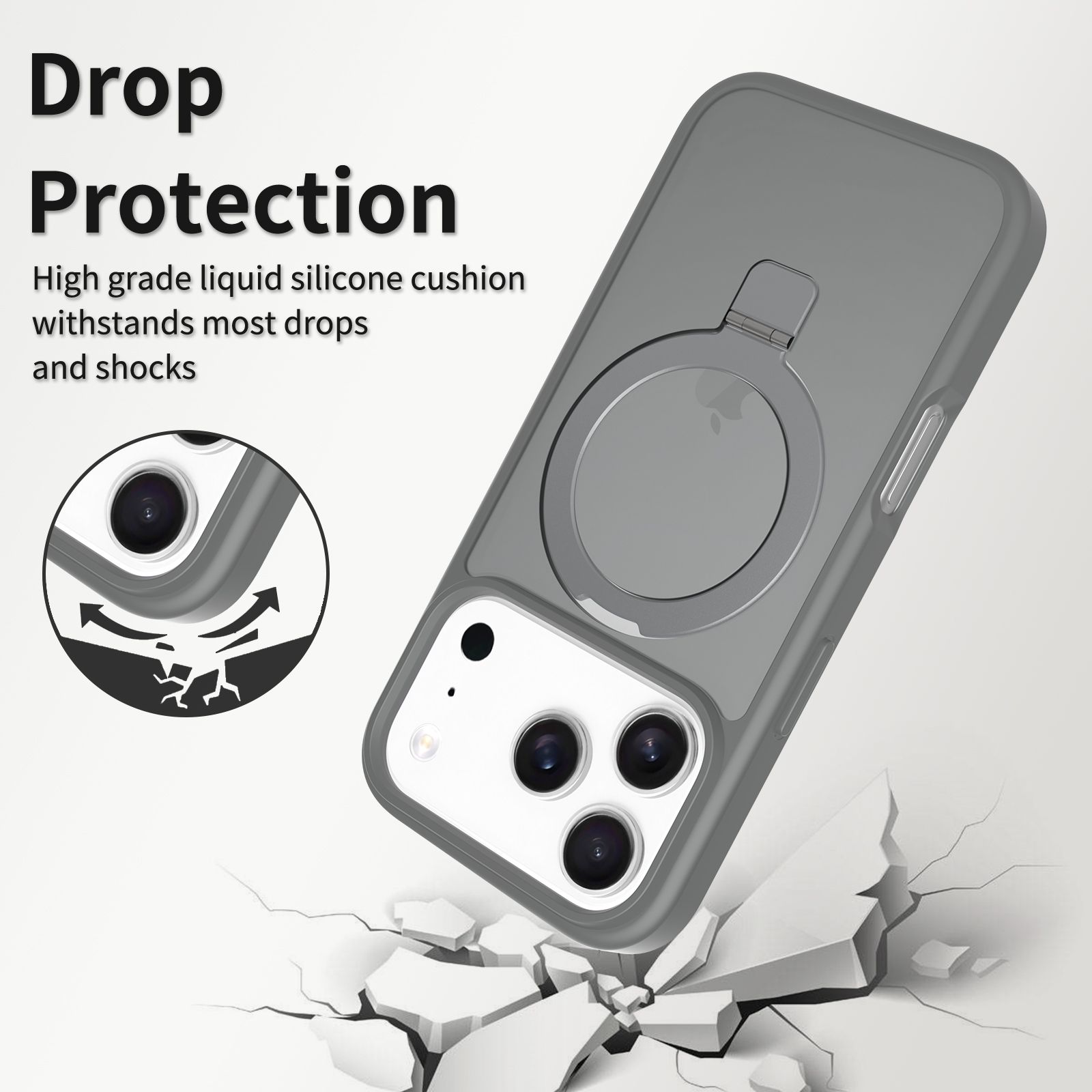 Loop Frost Skin Feeling Magsafe Case with Round Stand — 187