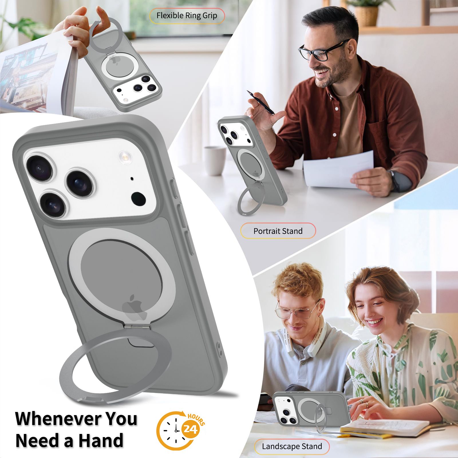 Loop Frost Skin Feeling Magsafe Case with Round Stand — 188