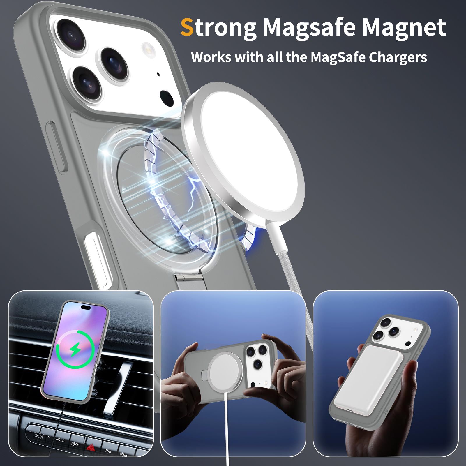 Loop Frost Skin Feeling Magsafe Case with Round Stand — 189