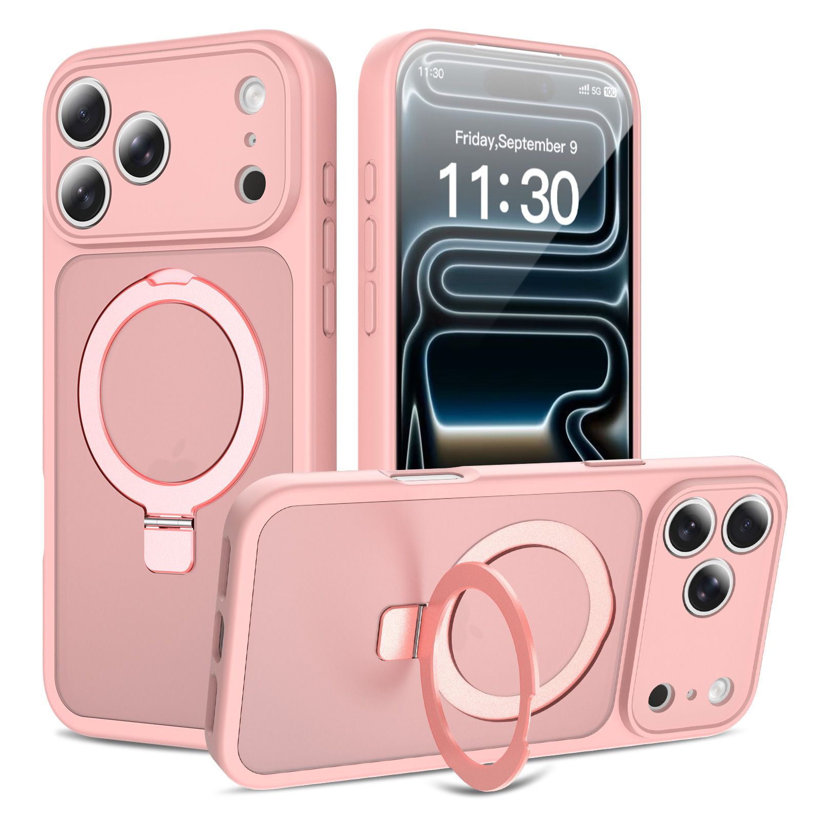 Loop Frost Skin Feeling Magsafe Case with Round Stand — 247