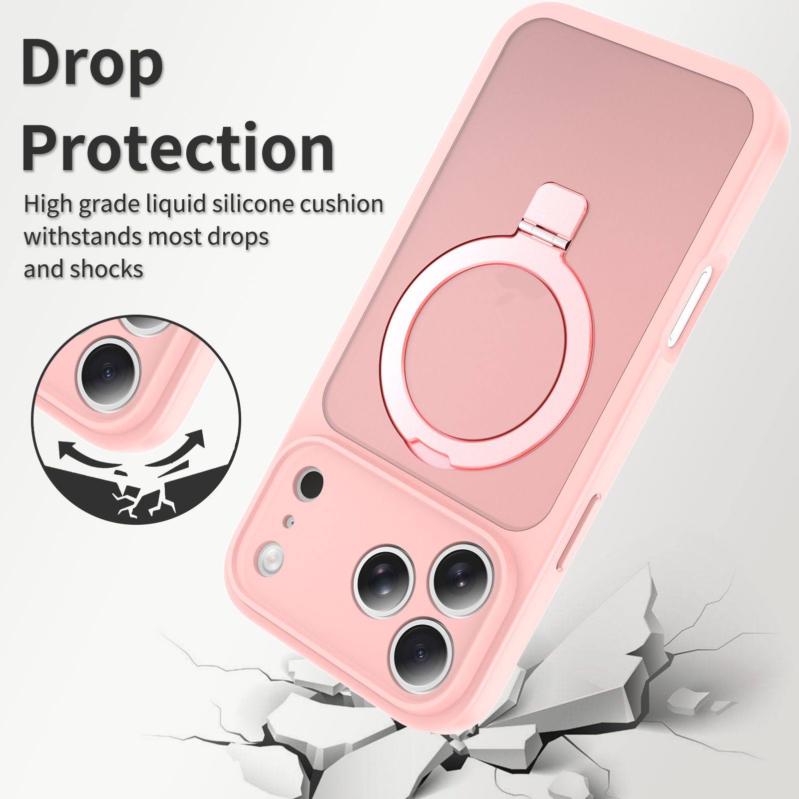 Loop Frost Skin Feeling Magsafe Case with Round Stand — 249
