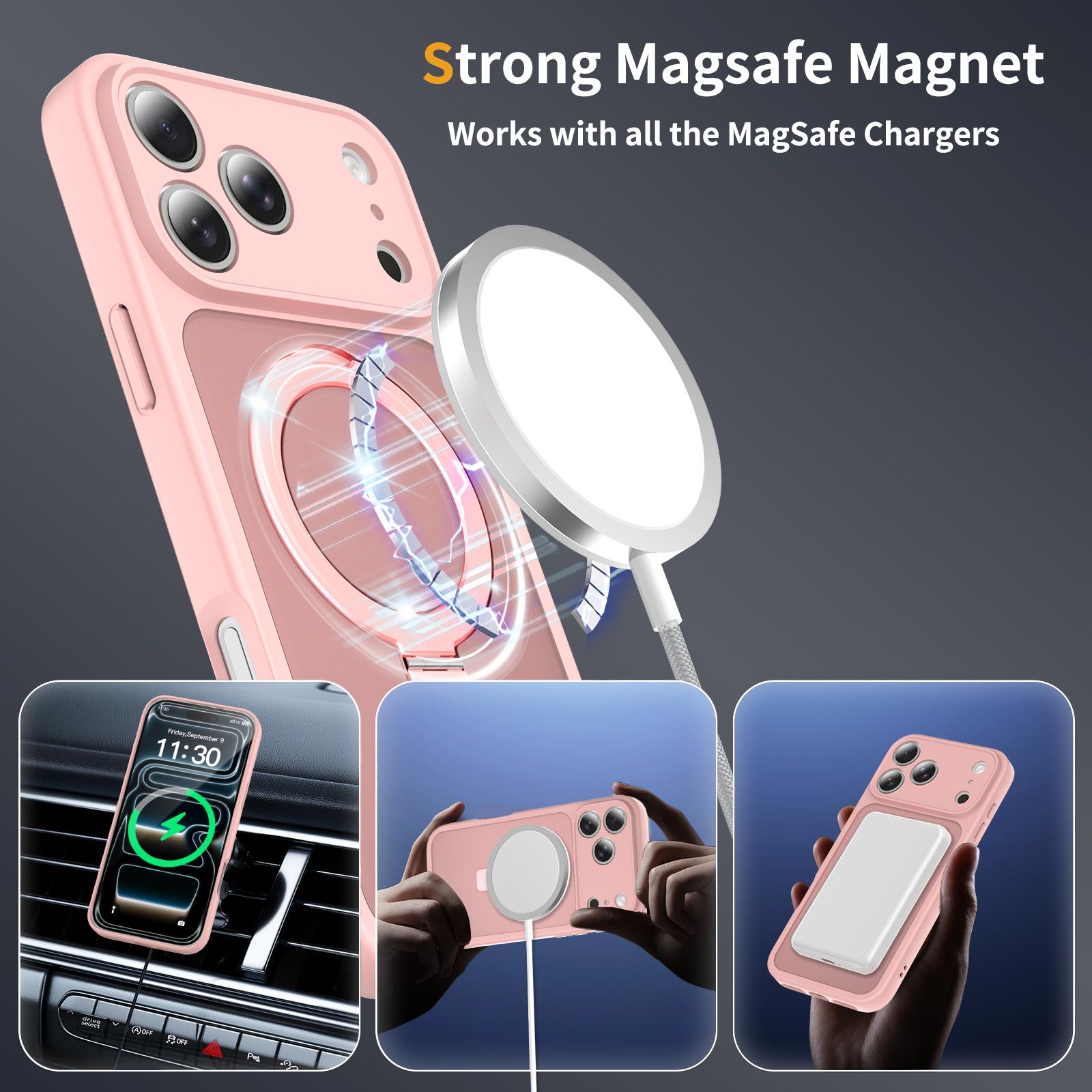Loop Frost Skin Feeling Magsafe Case with Round Stand — 251