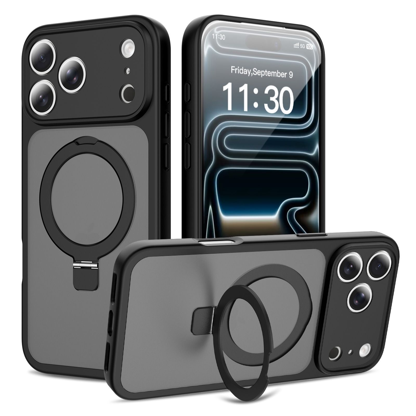 Loop Frost Skin Feeling Magsafe Case with Round Stand — 221