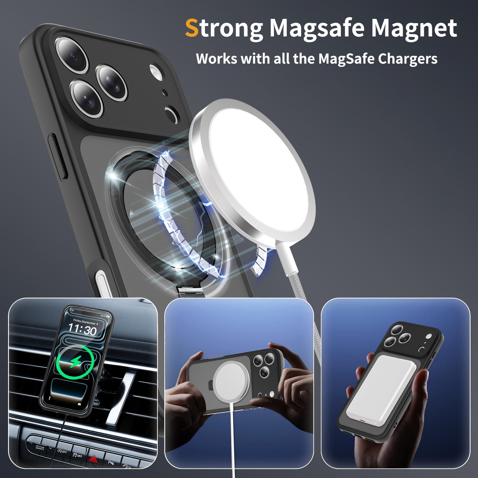 Loop Frost Skin Feeling Magsafe Case with Round Stand — 225