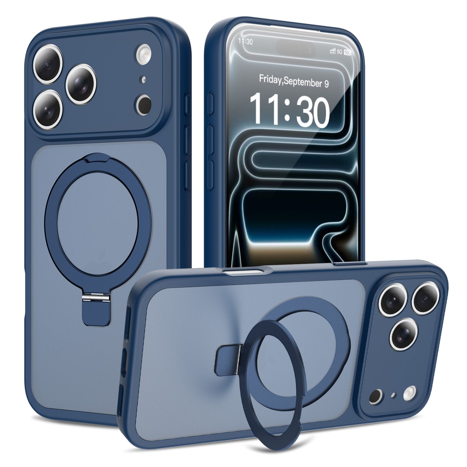 Loop Frost Skin Feeling Magsafe Case with Round Stand — 235
