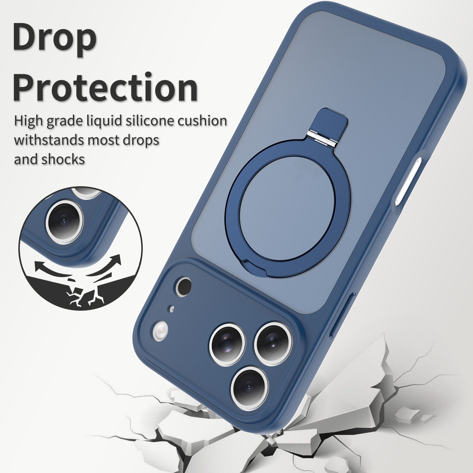 Loop Frost Skin Feeling Magsafe Case with Round Stand — 237