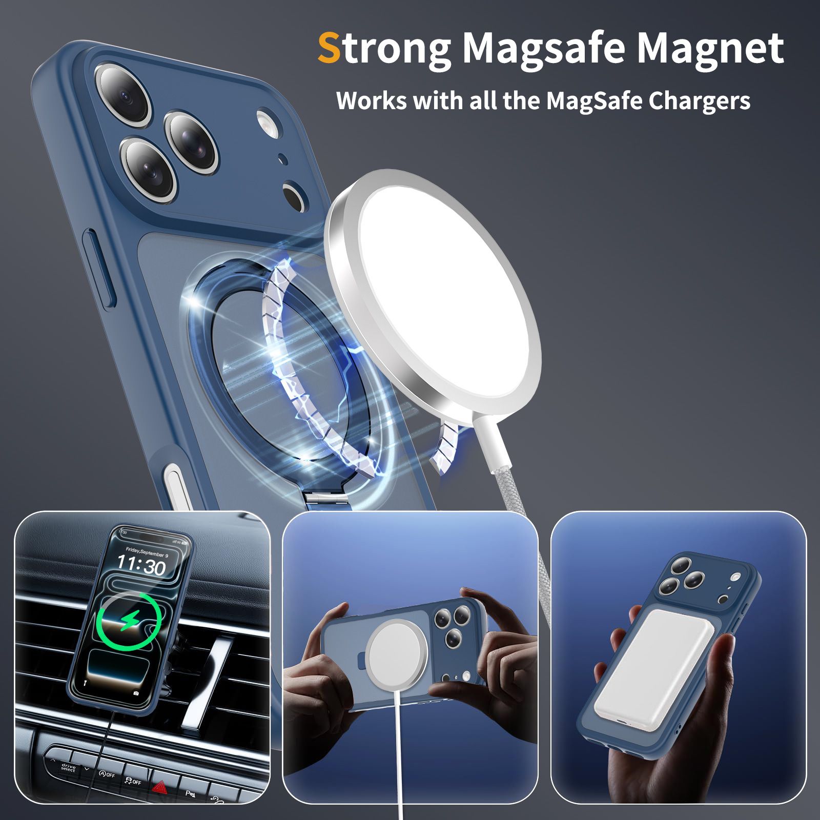 Loop Frost Skin Feeling Magsafe Case with Round Stand — 239