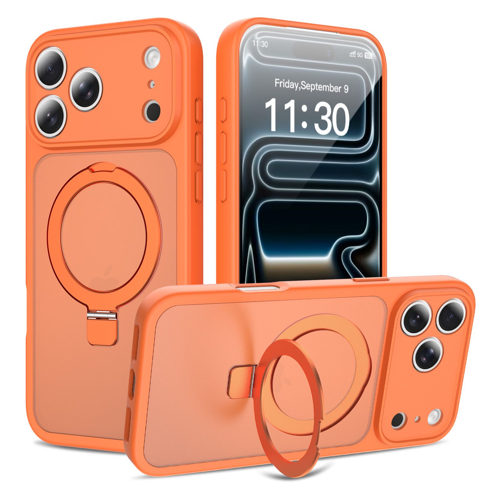 Loop Frost Skin Feeling Magsafe Case with Round Stand — 253