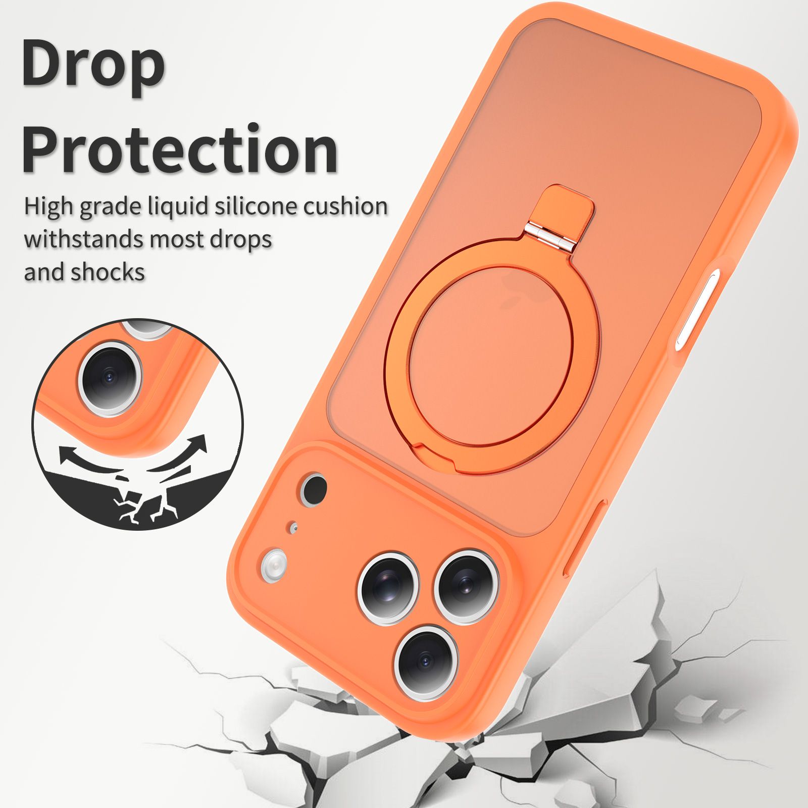 Loop Frost Skin Feeling Magsafe Case with Round Stand — 255