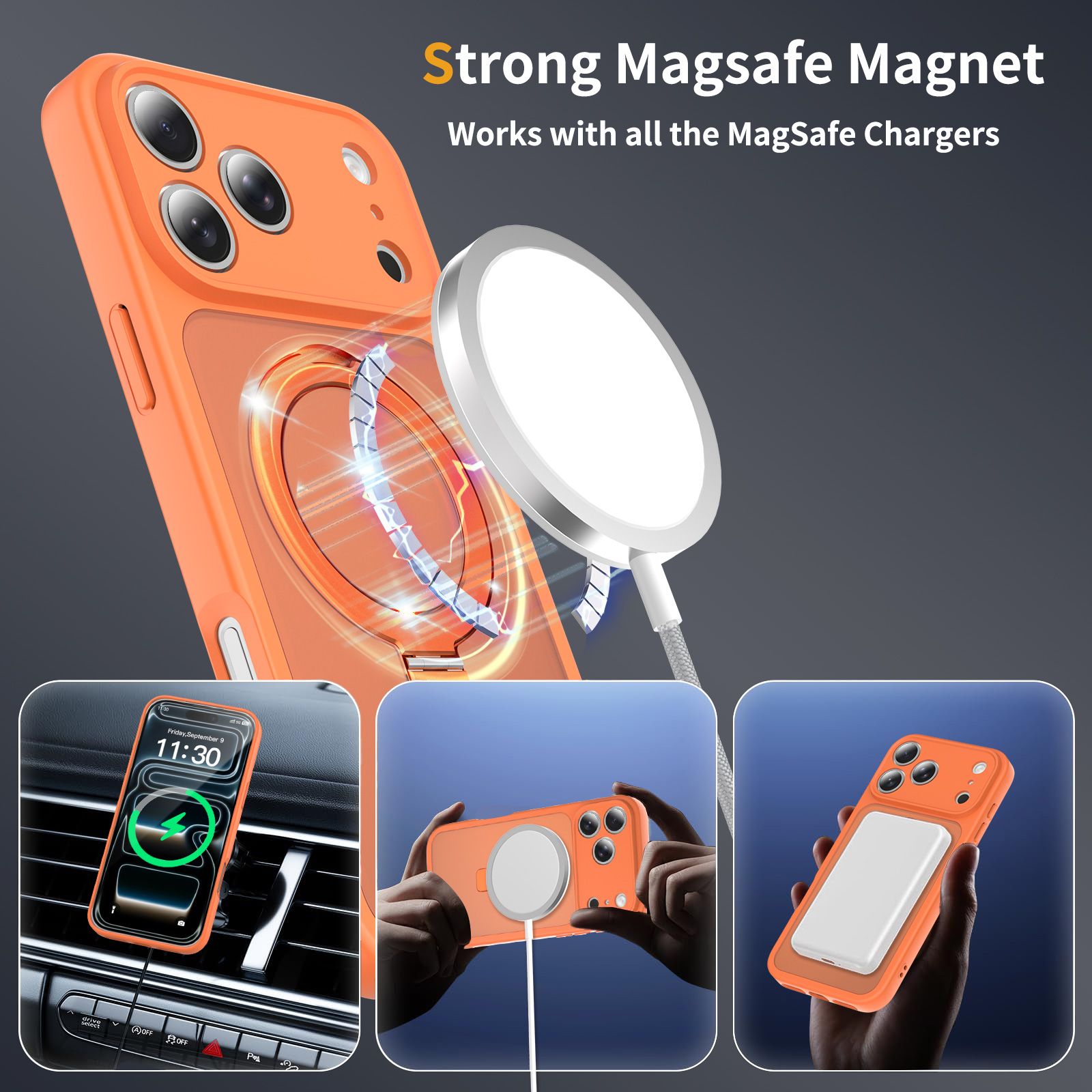 Loop Frost Skin Feeling Magsafe Case with Round Stand — 257