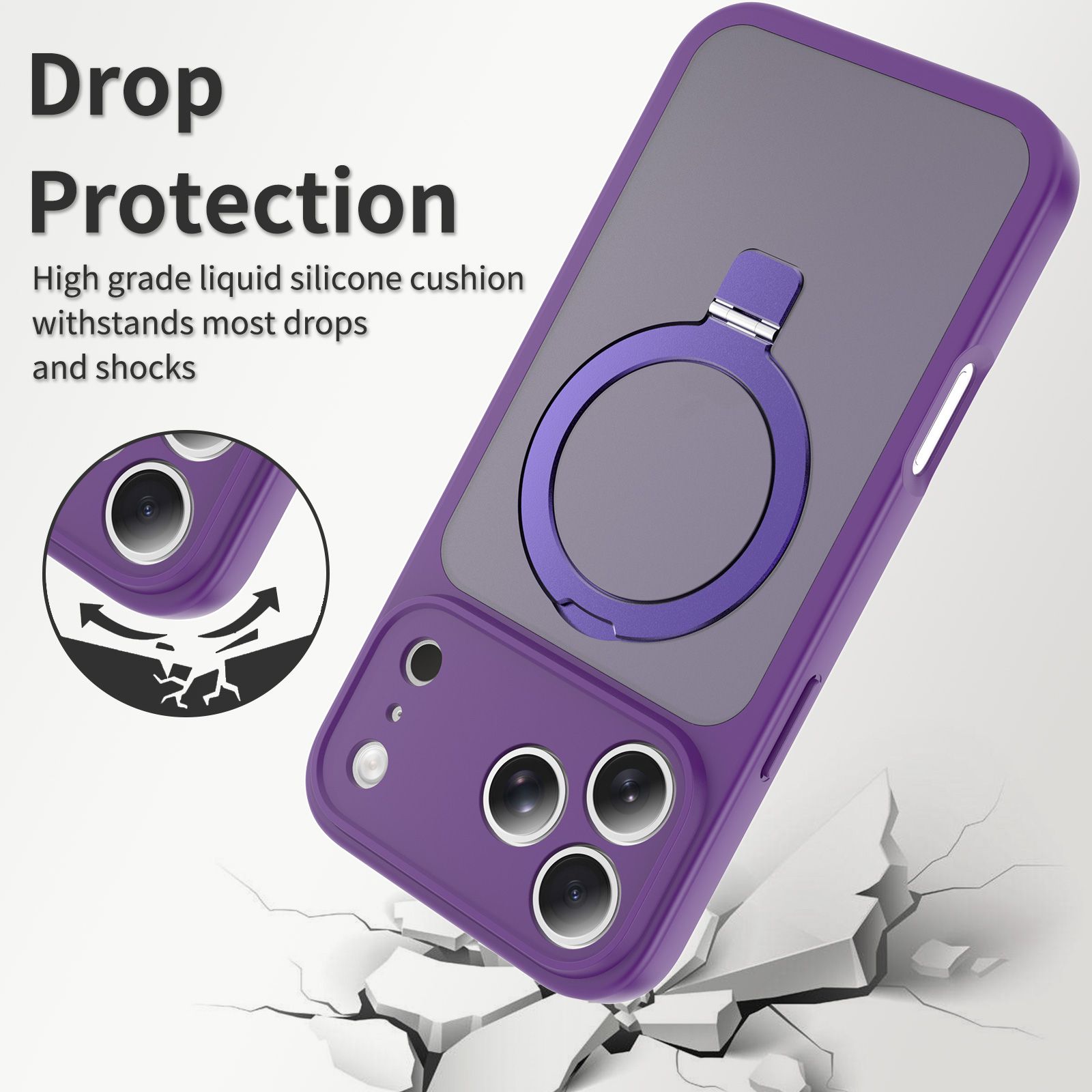 Loop Frost Skin Feeling Magsafe Case with Round Stand — 243
