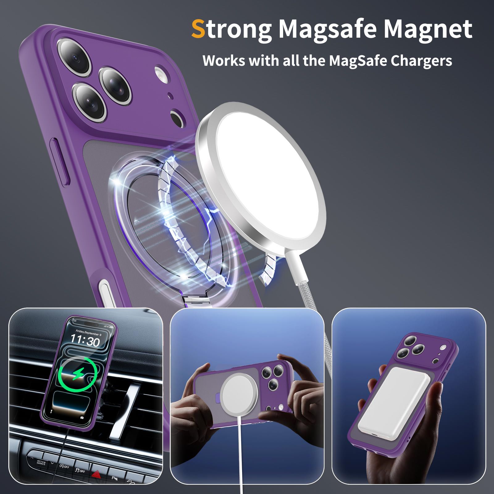 Loop Frost Skin Feeling Magsafe Case with Round Stand — 245
