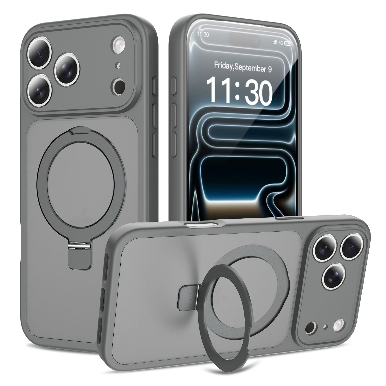 Loop Frost Skin Feeling Magsafe Case with Round Stand — 229